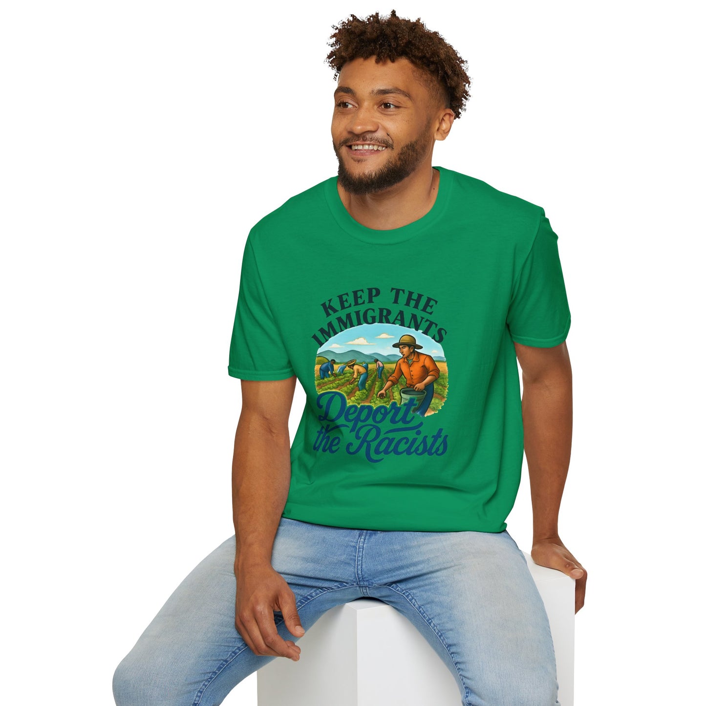 Keep the Immigrants, Deport the Racists -unisex anytime tee,  Casual Wear, Statement Piece, Gift for, Stand with immigrants, anti racists tee