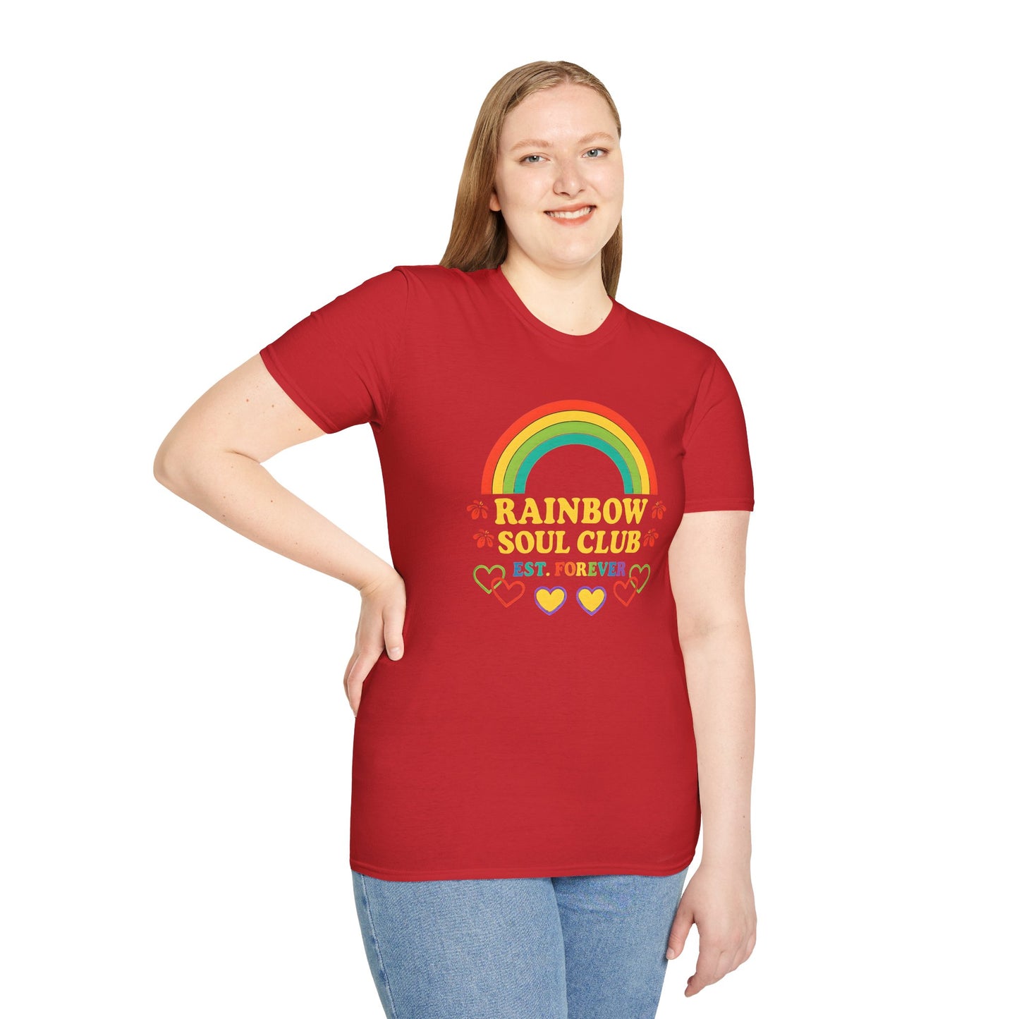 Rainbow Soul Club Pride T-Shirt, Retro Pride Tee, Cute Gift for Friends, LGBTQ+ Celebration Shirt, Summer Vibes Apparel, Casual Everyday
