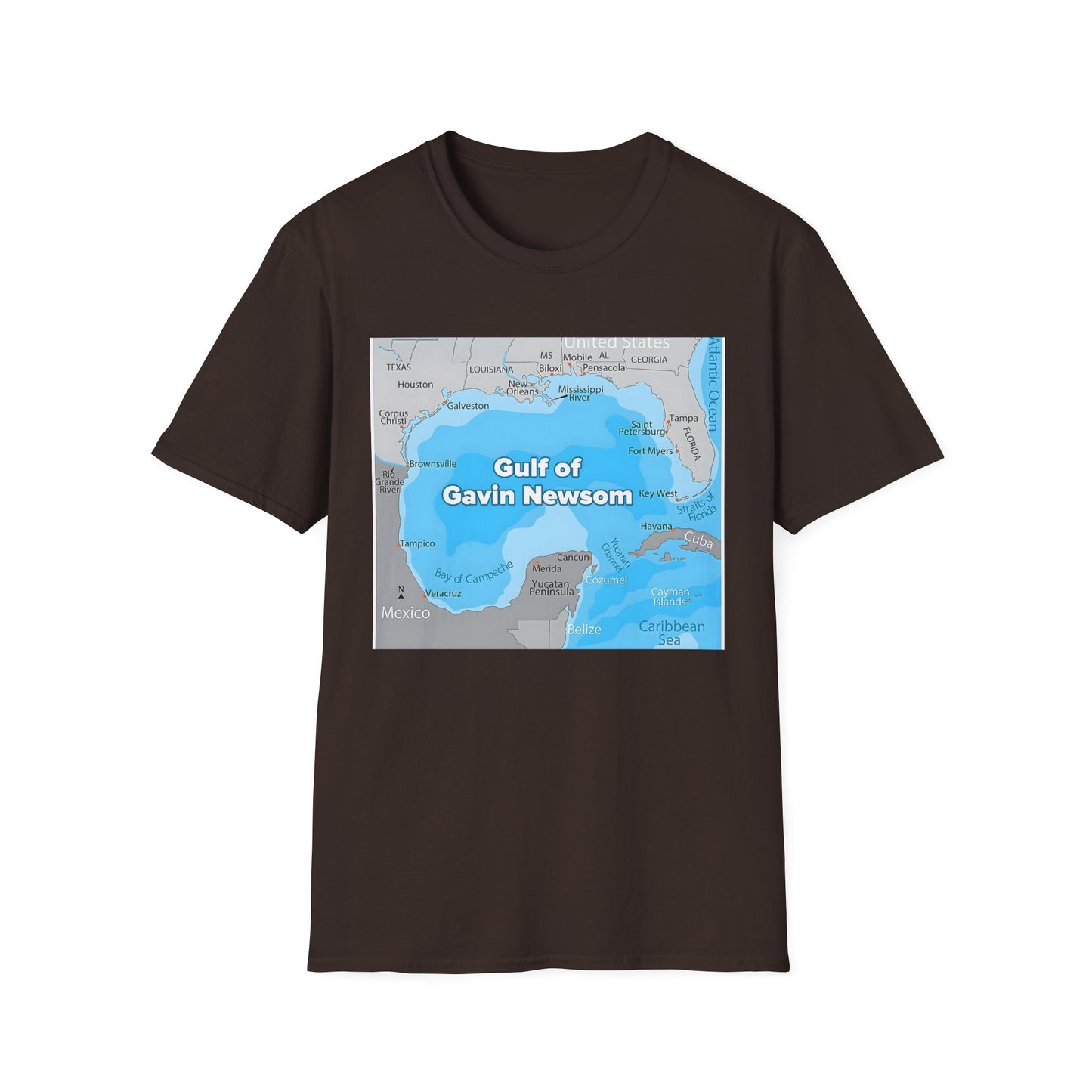 Gulf of Gavin Newsom Blue 2028 Unisex Softstyle T-Shirt, Political Tee, Election Day Shirt, Casual Fashion, Gift for Activists, Comfortable Everyday Wear