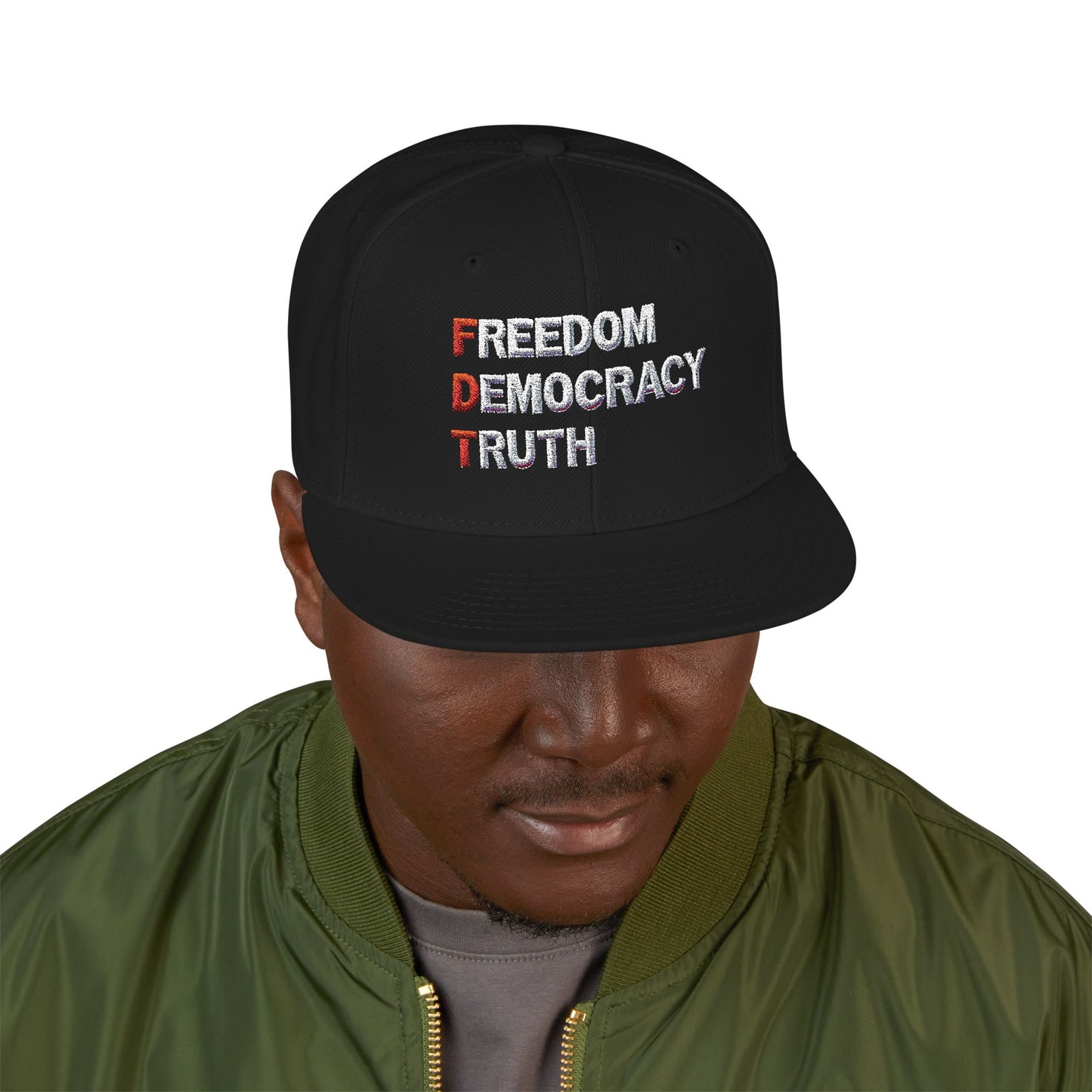 Freedom Democracy Truth Snapback Hat - Stylish Streetwear Cap for Casual Outfits, Perfect Gift for Sports Fans, Adjustable Fit