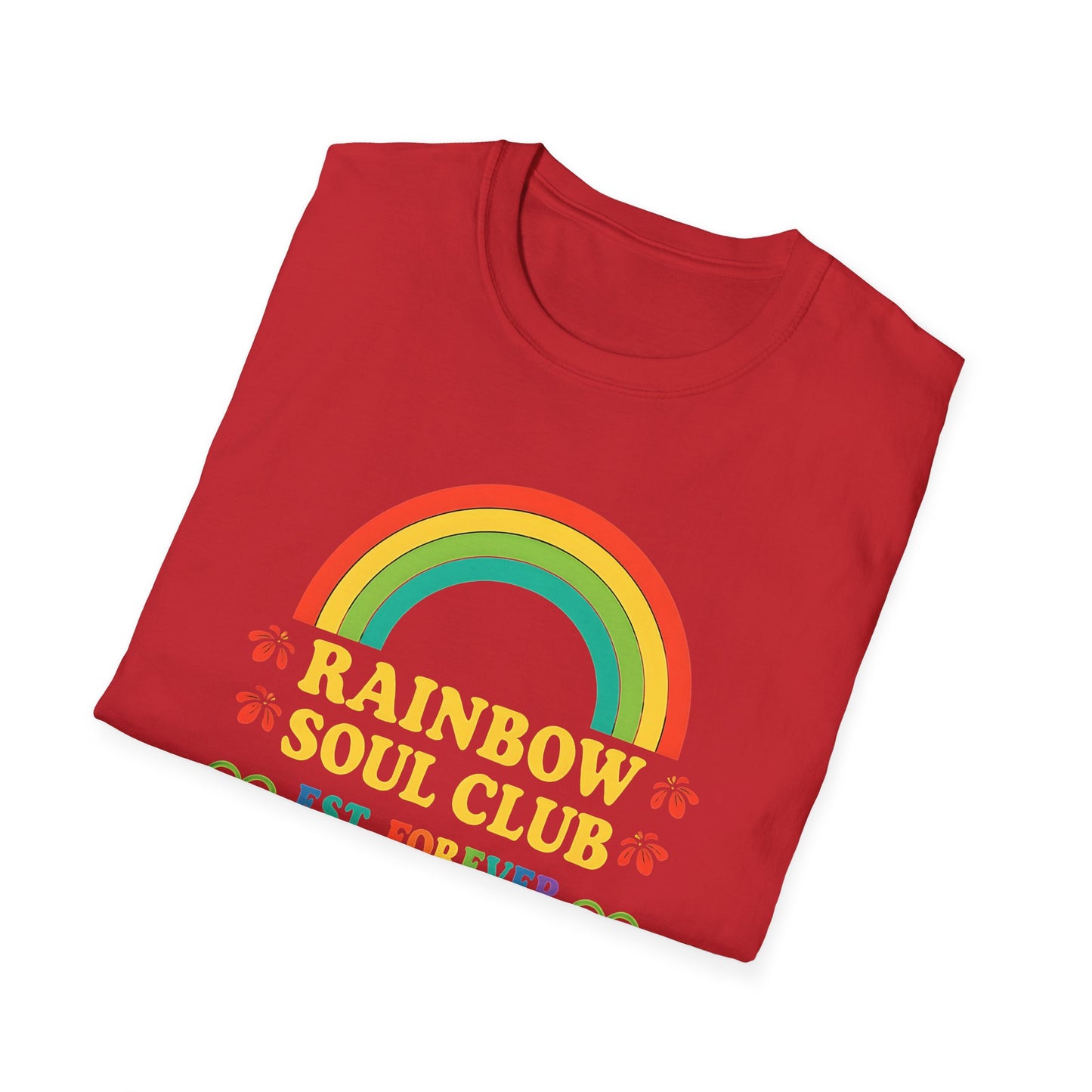 Rainbow Soul Club Pride T-Shirt, Retro Pride Tee, Cute Gift for Friends, LGBTQ+ Celebration Shirt, Summer Vibes Apparel, Casual Everyday