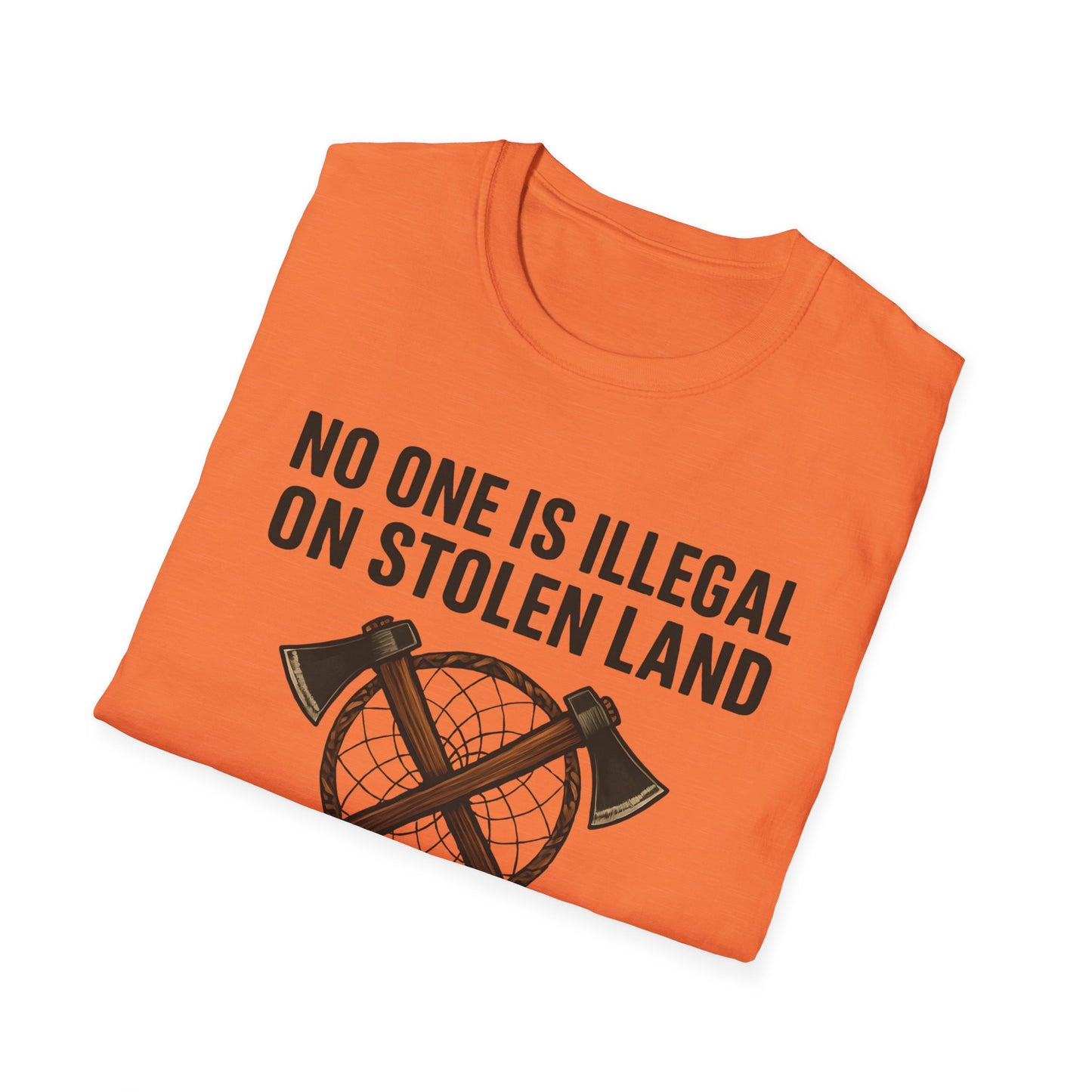 No One is illegal on Stolen Land t-shirt | Eco-Friendly Apparel, Casual Wear, Statement Tee, Social Justice Shirt, Gift Idea
