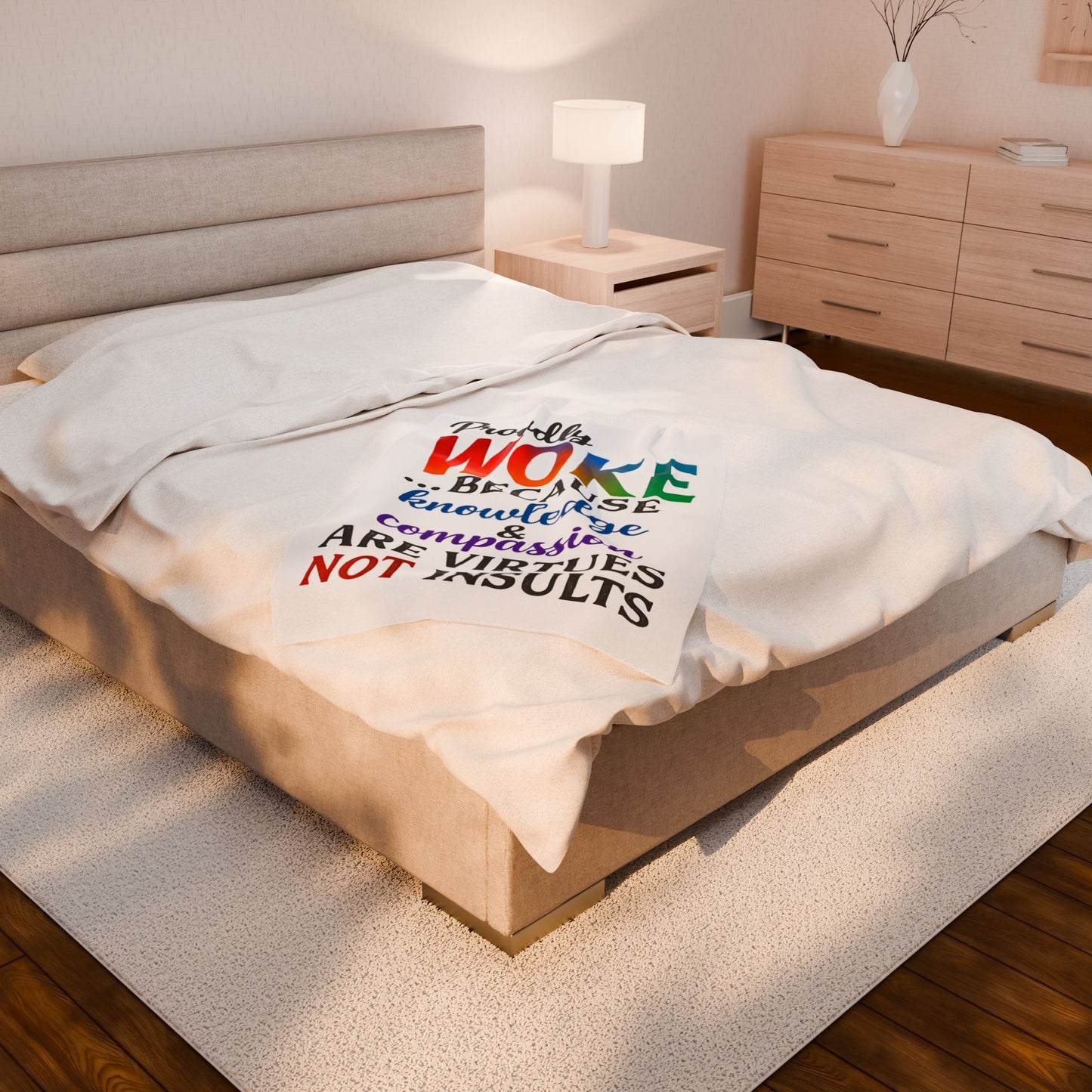 Woke Verse Plush Blanket, Cozy Gift for Activists, Soft Home Decor, Thoughtful Present, Inspirational Throw