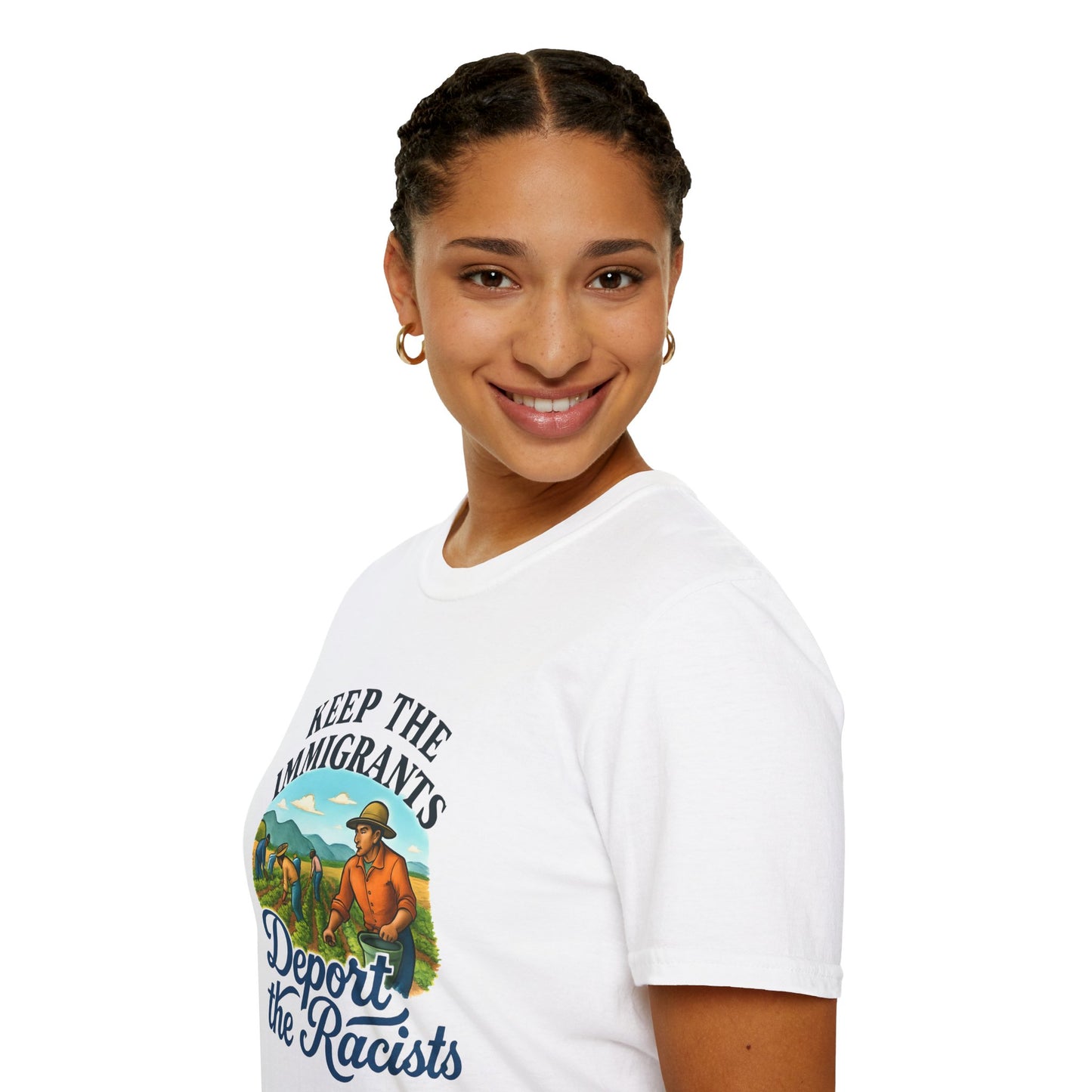 Keep the Immigrants, Deport the Racists -unisex anytime tee,  Casual Wear, Statement Piece, Gift for, Stand with immigrants, anti racists tee
