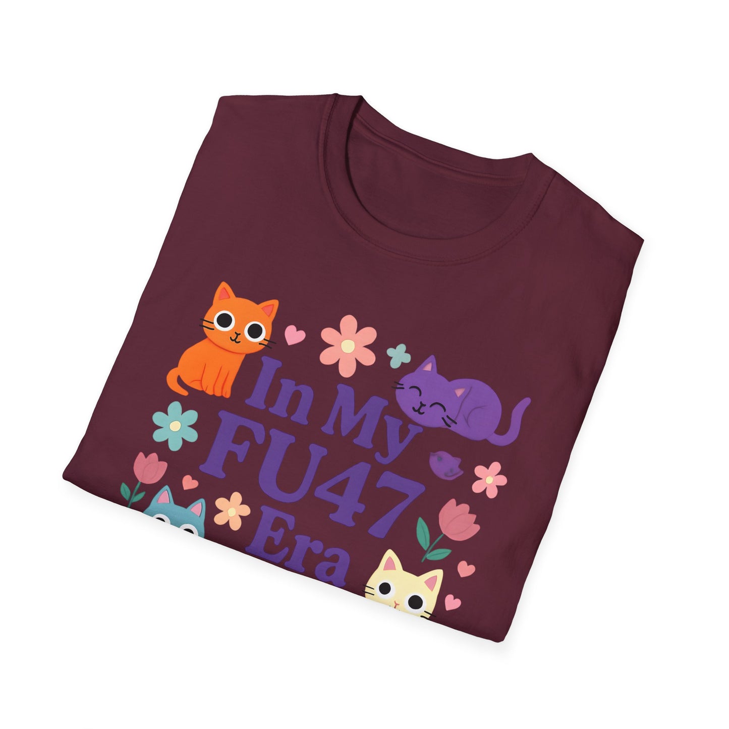 In My FU47 Era Unisex Tee, Cat Lover Gift, Comfortable Casual Wear, Funny Pet Humor, Perfect for Birthdays