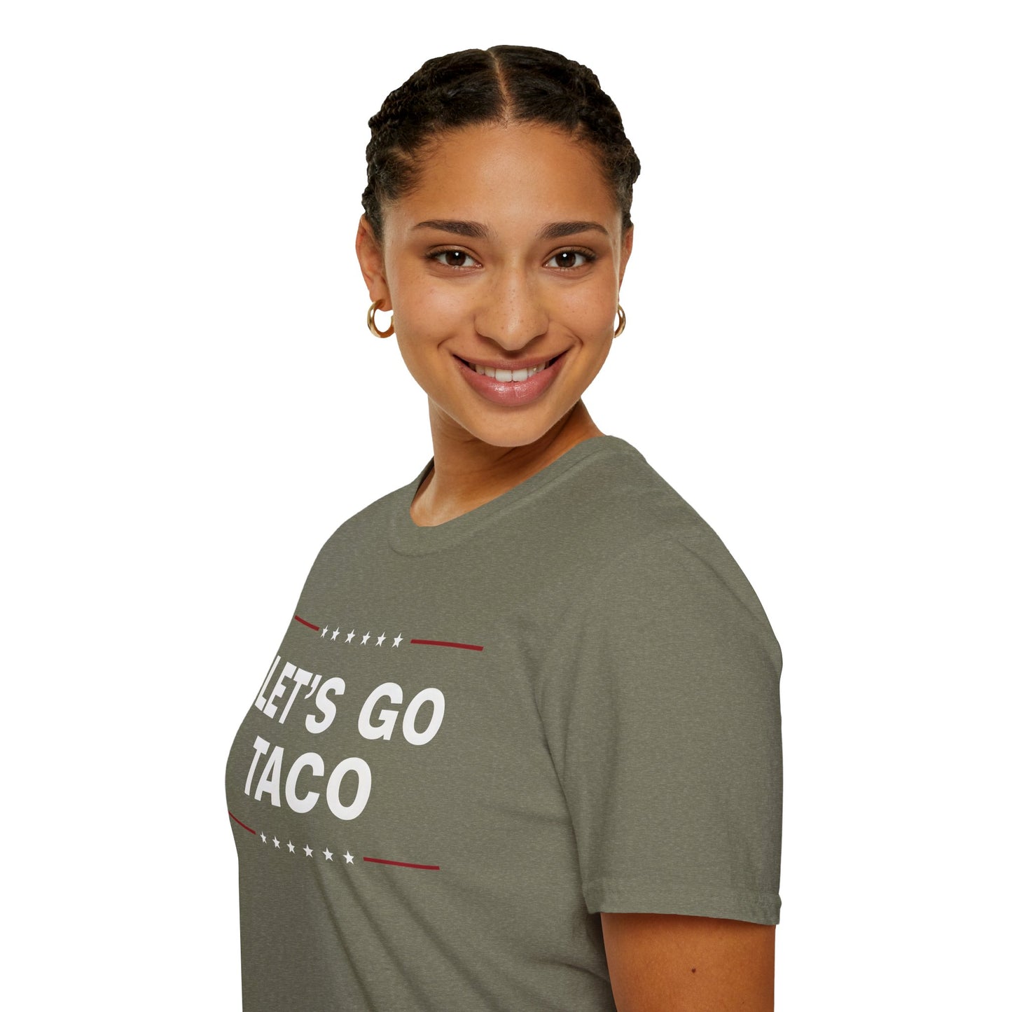 Let's Go Taco Unisex Softstyle T-Shirt, Taco Lover Gift, Funny Foodie Shirt, Casual Wear, Taco Tuesday Tee