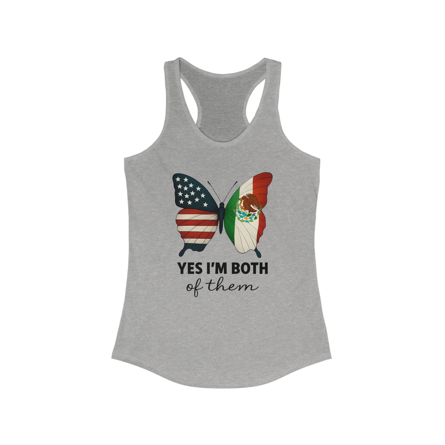 USA and Mexico Racerback Tank Top, Women's Summer Shirt, Yes I'm Both Of Them Tee, Inclusive Apparel, Multicultural Gift