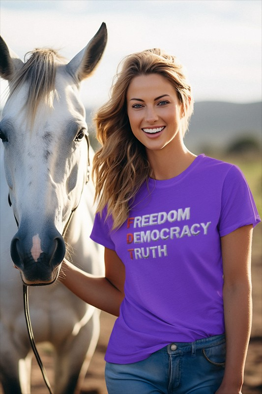 Freedom Democracy Truth Women's Fit Tee |  Equality Apparel, Activist Clothing, Inspirational Gift, Urban Fashion