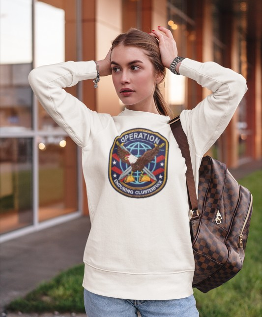 Operation Enduring Clusterfuck crewneck Sweatshirt, Political Statement Sweatshirt, Anti Fascism Sweatshirt, Support Ukraine Crew Neck