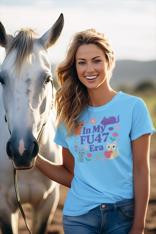 In My FU47 Era Unisex Tee, Cat Lover Gift, Comfortable Casual Wear, Funny Pet Humor, Perfect for Birthdays