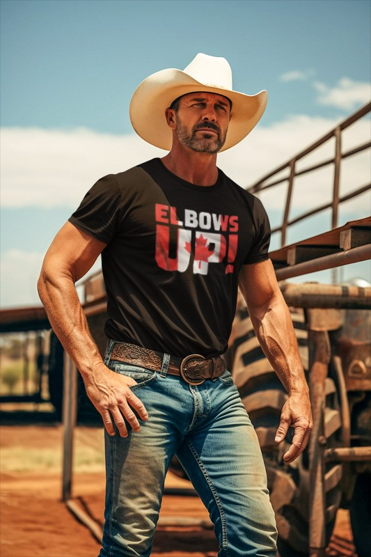Canadian Pride Elbows Up T-Shirt, Unisex Tee, Fun Canada Day Apparel, Gift for Canada Lovers, Comfortable Travel Shirt