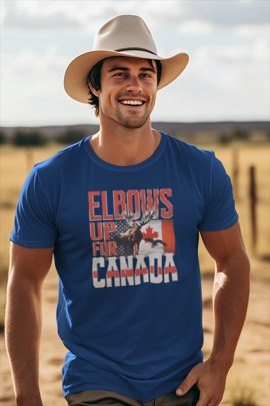 Elbows Up For Canada! Unisex Tee, Support Canada from Stateside Tee, Resistance T-shirt, Pro-Canada graphic Tee, unisex canada tee