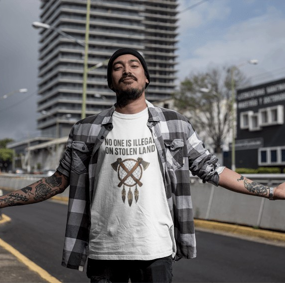 No One is illegal on Stolen Land t-shirt | Eco-Friendly Apparel, Casual Wear, Statement Tee, Social Justice Shirt, Gift Idea