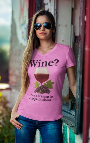 Wine Lover's V-Neck T-Shirt, Fun Wine Quote Tee, Gifts for Her, Casual Summer Top, Ladies' Wine Shirt