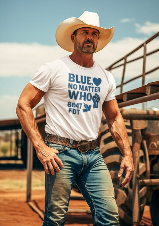 Blue, No Matter Who 8647 FDT Love is Blue Unisex T-Shirt, Inspirational Tee, LGBTQ+ Pride Shirt, Casual Daywear, Protest Apparel, Gift for Activists