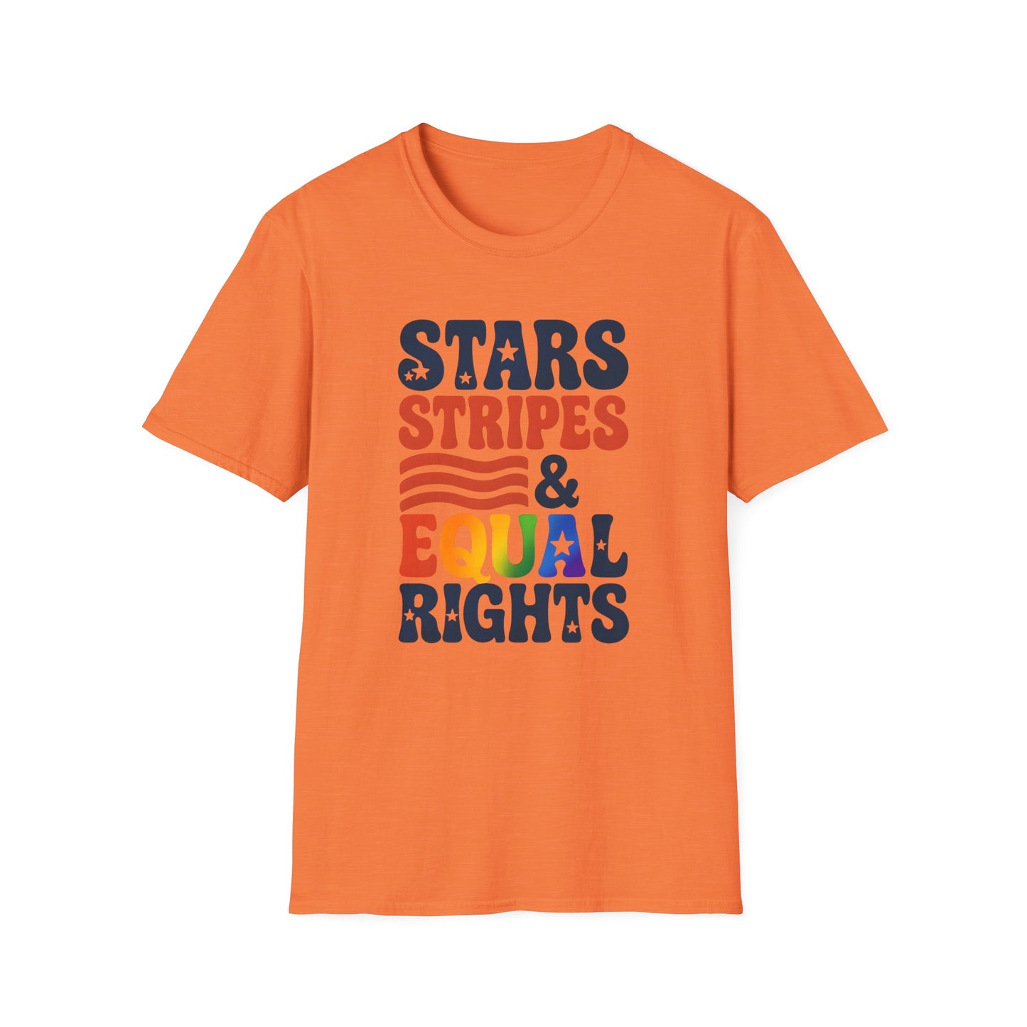 Stars Stripes and Equal Rights unisex tee, Casual protest Gift, LGBTQ tee, Unisex Softstyle Shirt,  Family Wear, gay rights