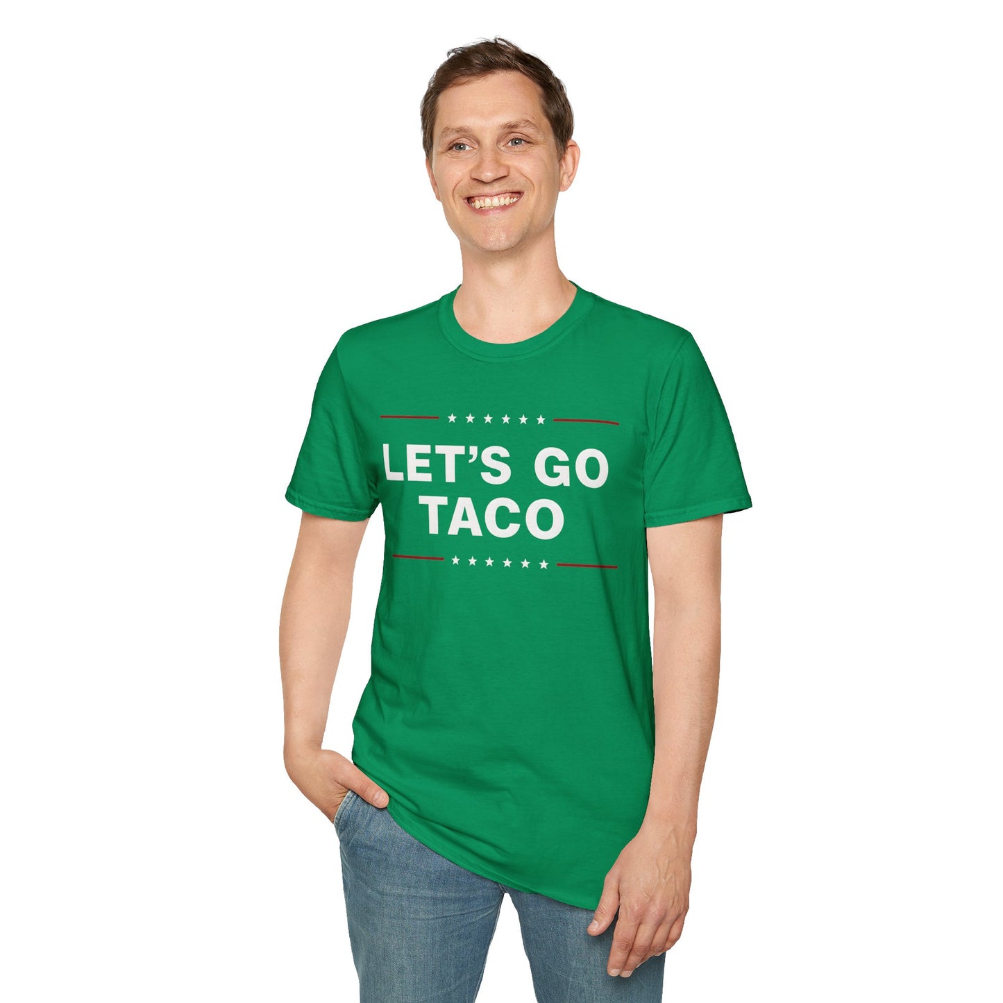 Let's Go Taco Unisex Softstyle T-Shirt, Taco Lover Gift, Funny Foodie Shirt, Casual Wear, Taco Tuesday Tee