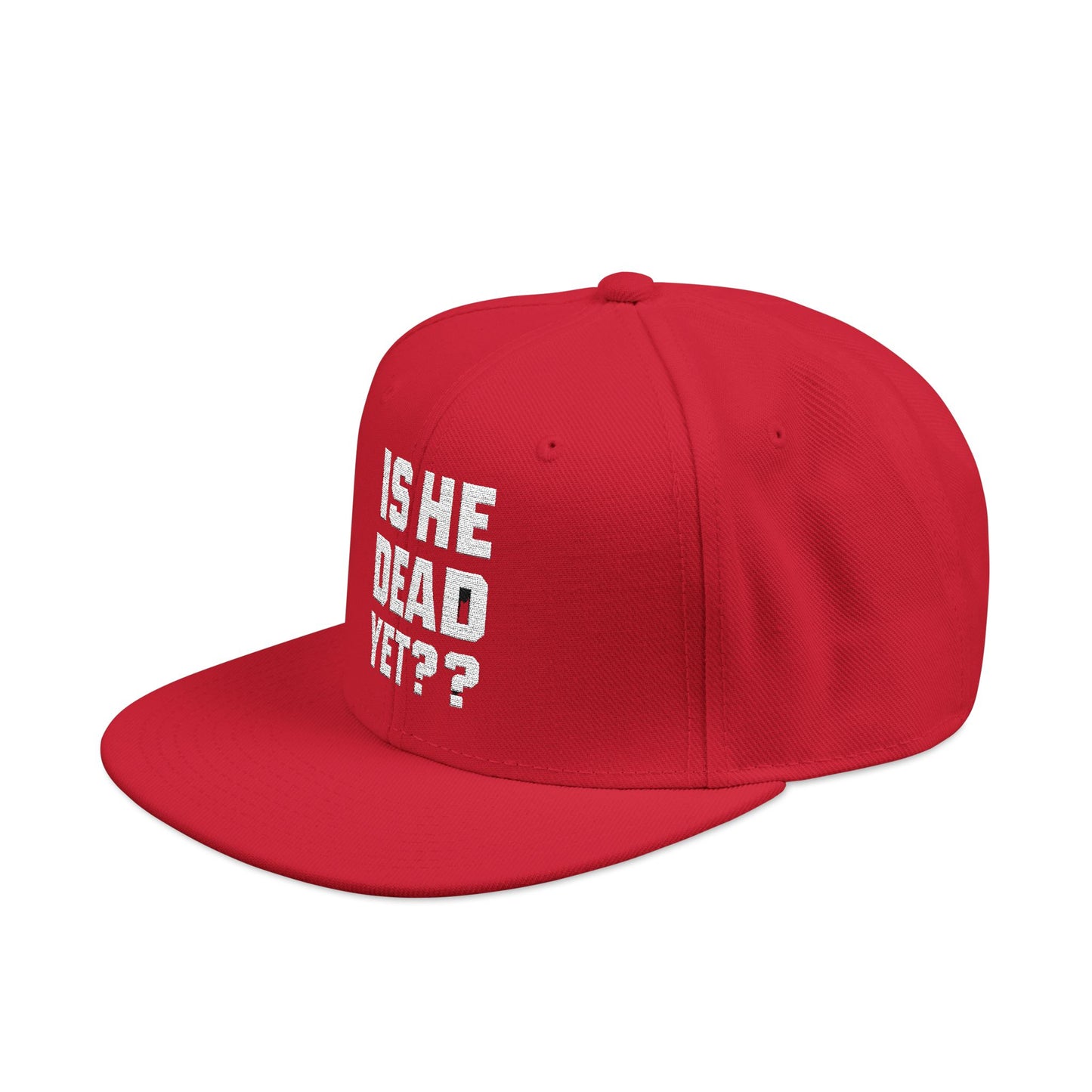 Is He Dead Yet?? Snapback Hat, Humorous Embroidered Cap, Casual Headwear for Friends, Party Accessory, Gift for Gamers