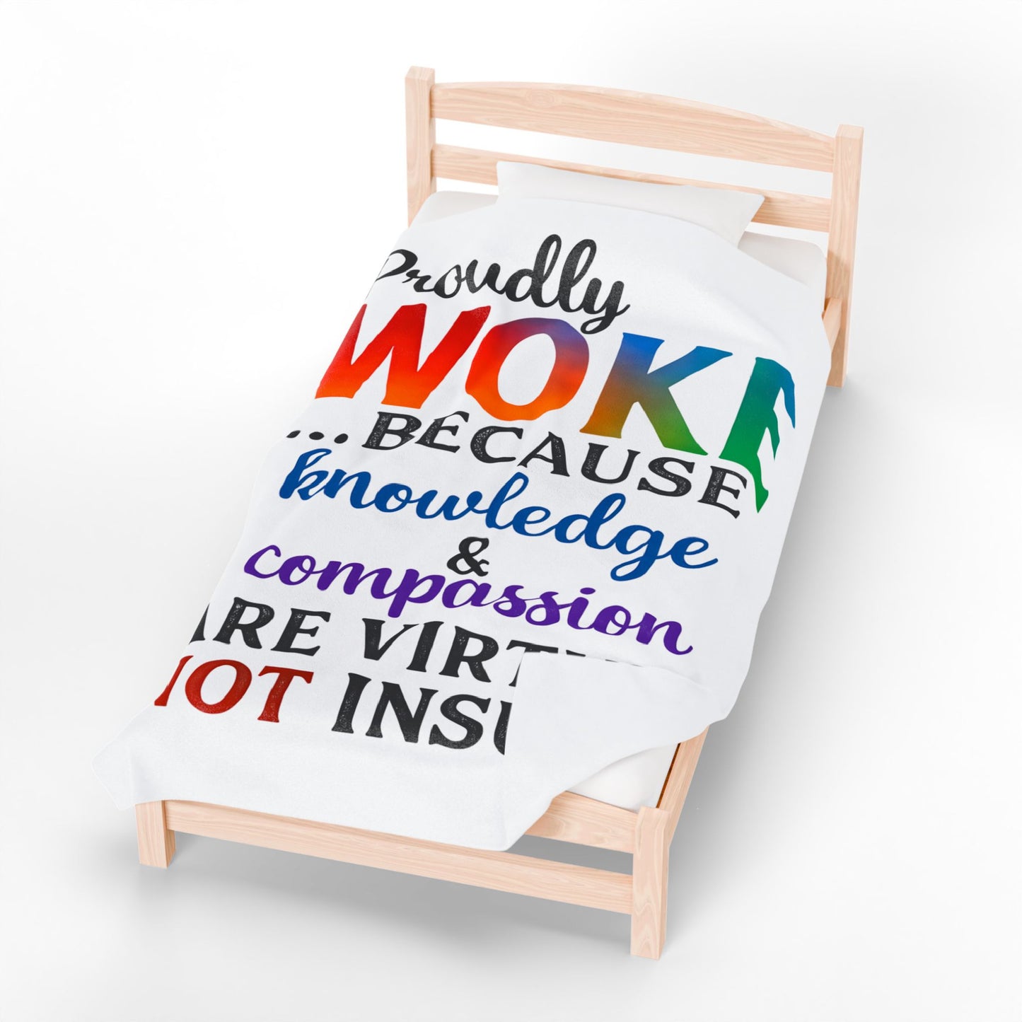 Woke Verse Plush Blanket, Cozy Gift for Activists, Soft Home Decor, Thoughtful Present, Inspirational Throw