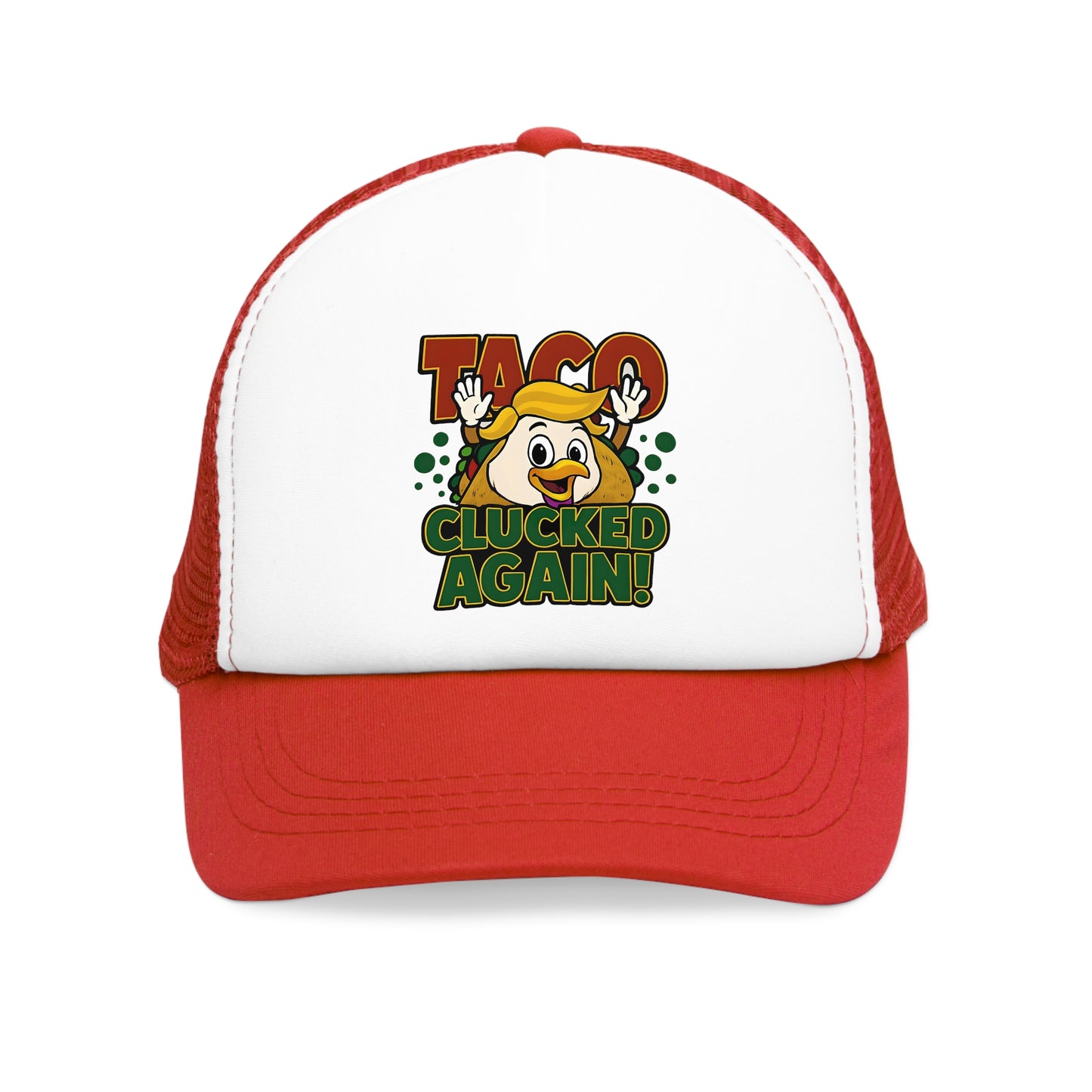 Funny Taco Mesh Cap - Taco Lovers Trucker Hat, Gift for Foodies, Quirky Fashion Accessory, BBQ, Party, Culinary Fun, Clucked Again!