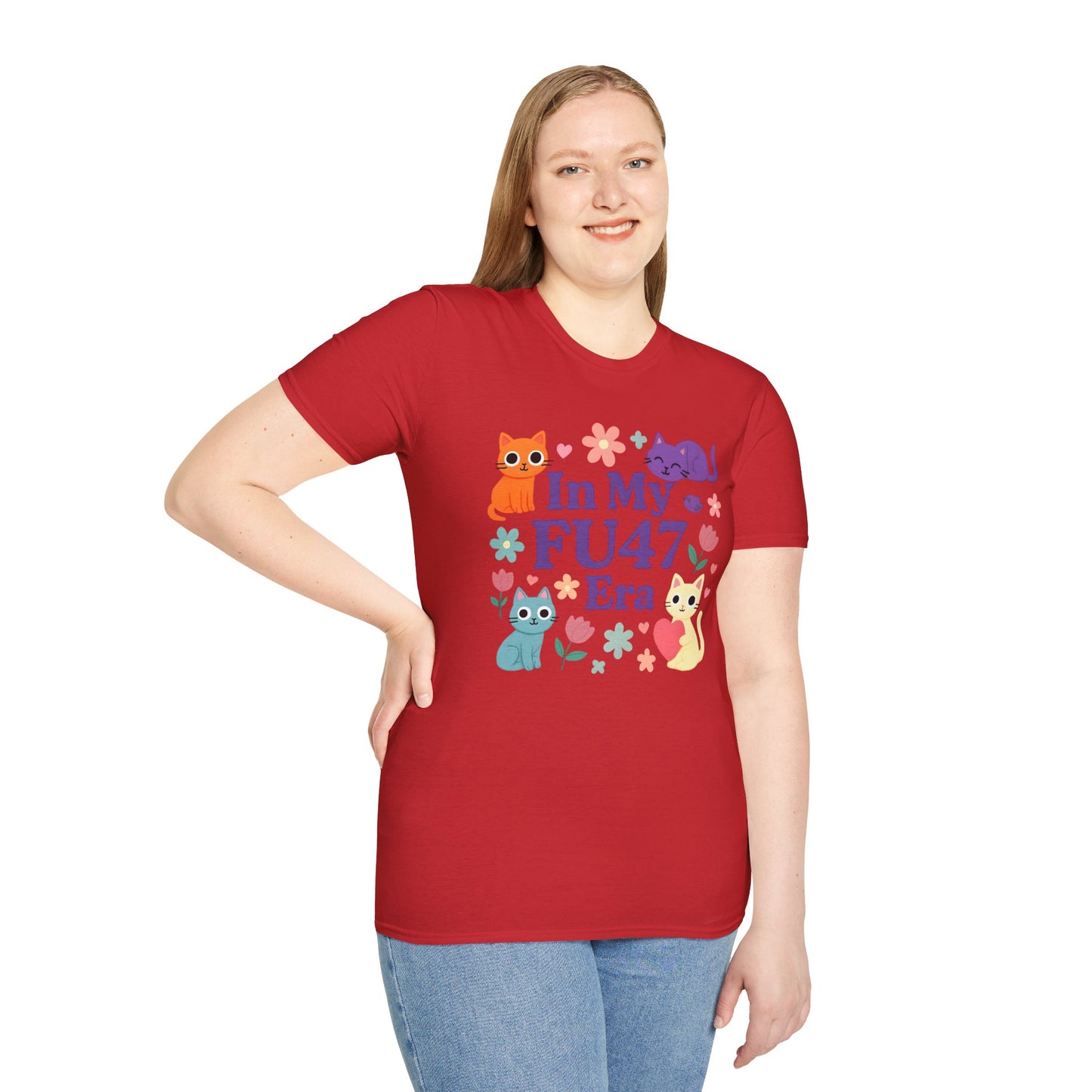 In My FU47 Era Unisex Tee, Cat Lover Gift, Comfortable Casual Wear, Funny Pet Humor, Perfect for Birthdays