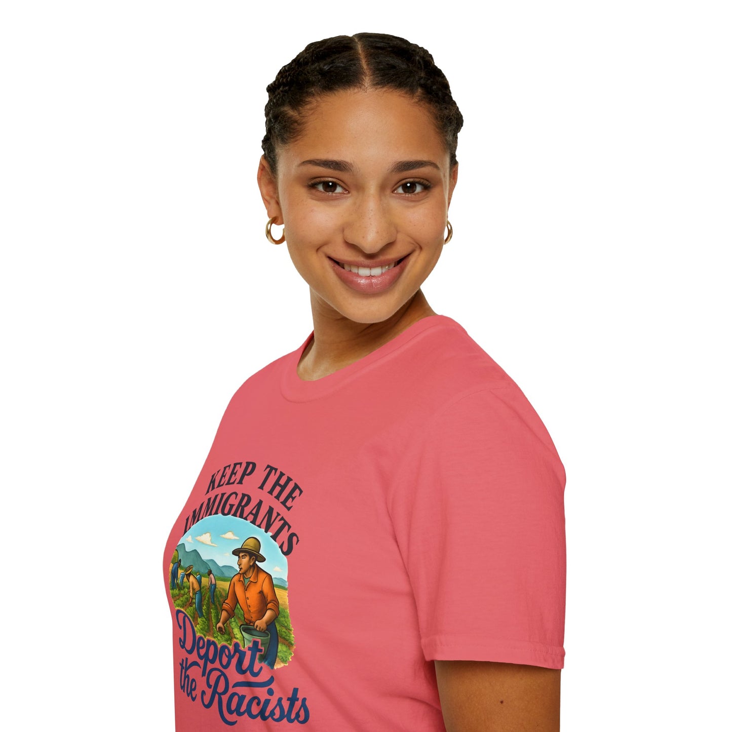 Keep the Immigrants, Deport the Racists -unisex anytime tee,  Casual Wear, Statement Piece, Gift for, Stand with immigrants, anti racists tee
