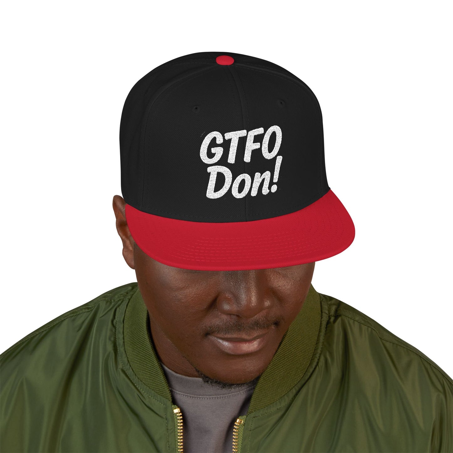 GTFO Don! Snapback Cap - Funny Embroidered Hat, Casual Streetwear, Gift for Friends, Party Accessory, Unisex Style