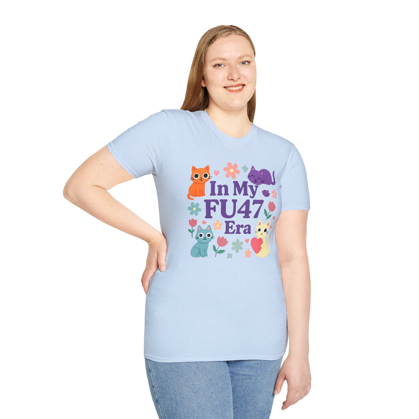In My FU47 Era Unisex Tee, Cat Lover Gift, Comfortable Casual Wear, Funny Pet Humor, Perfect for Birthdays