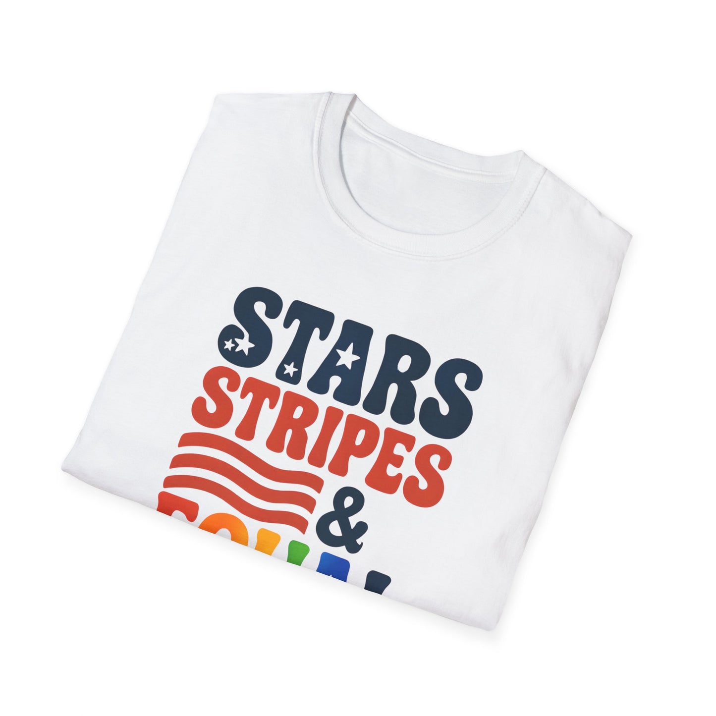 Stars Stripes and Equal Rights unisex tee, Casual protest Gift, LGBTQ tee, Unisex Softstyle Shirt,  Family Wear, gay rights