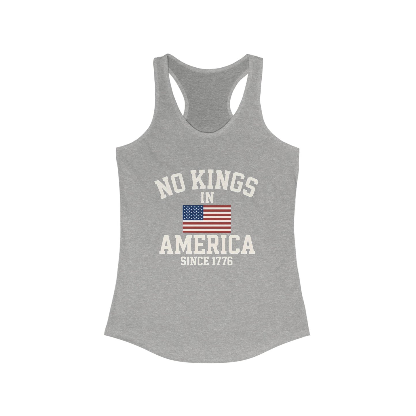 No Kings Racerback Tank, No Kings in America Tee, Fourth of July Top, Casual Summer Wear, Independence Day Apparel, Gift for Her