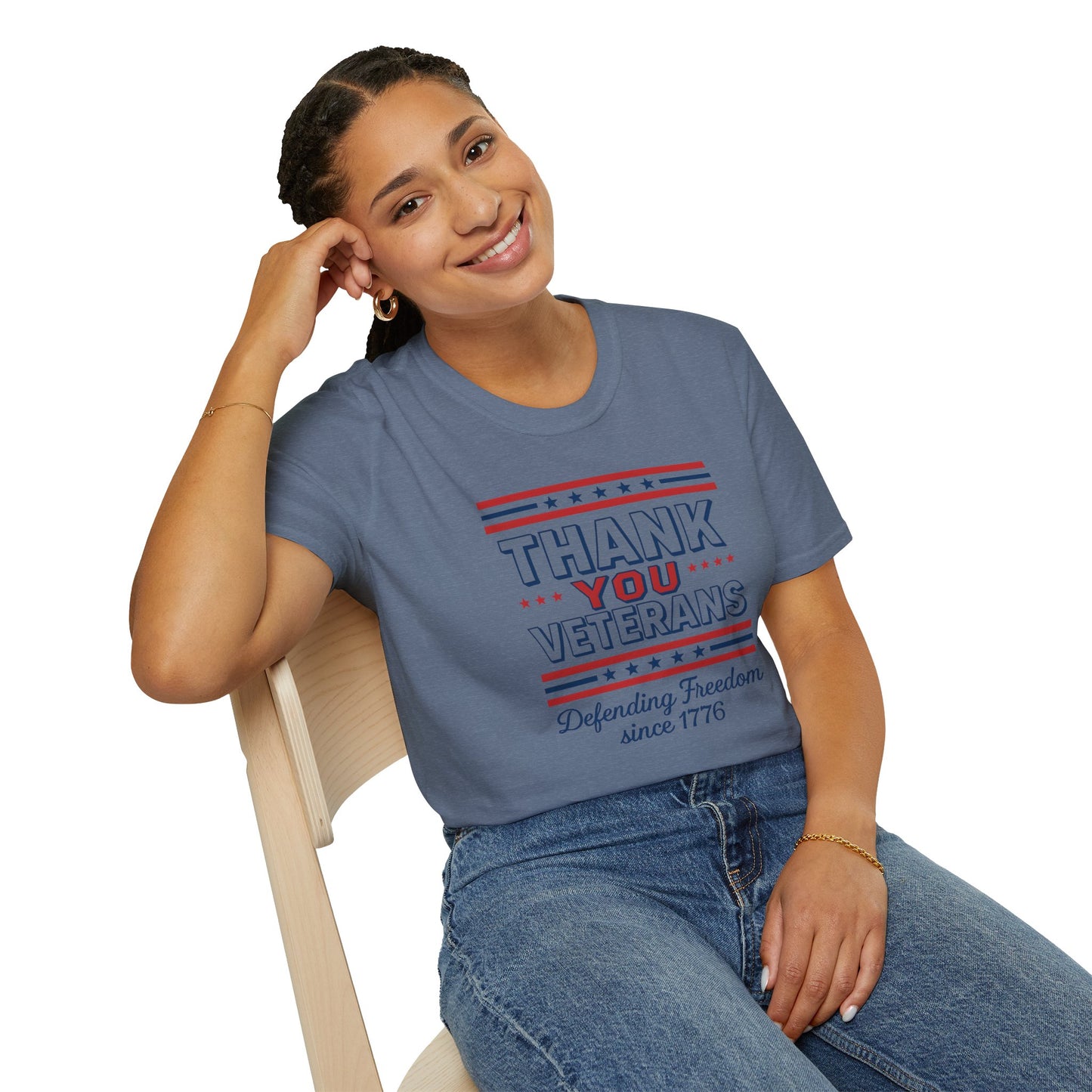Thank You Veterans Defending Freedom since 1776 unisex tshirt, patriotic tshirt, 4th of July shirt honoring veterans, pro vet