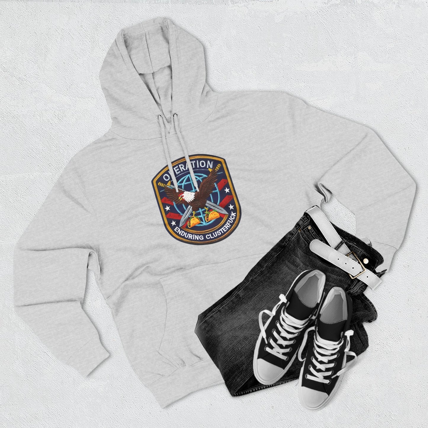 Operation Enduring Clusterfuck Fleece Hoodie, Funny Political Fleece Hoodie, Trendy and Cozy Sweatshirt