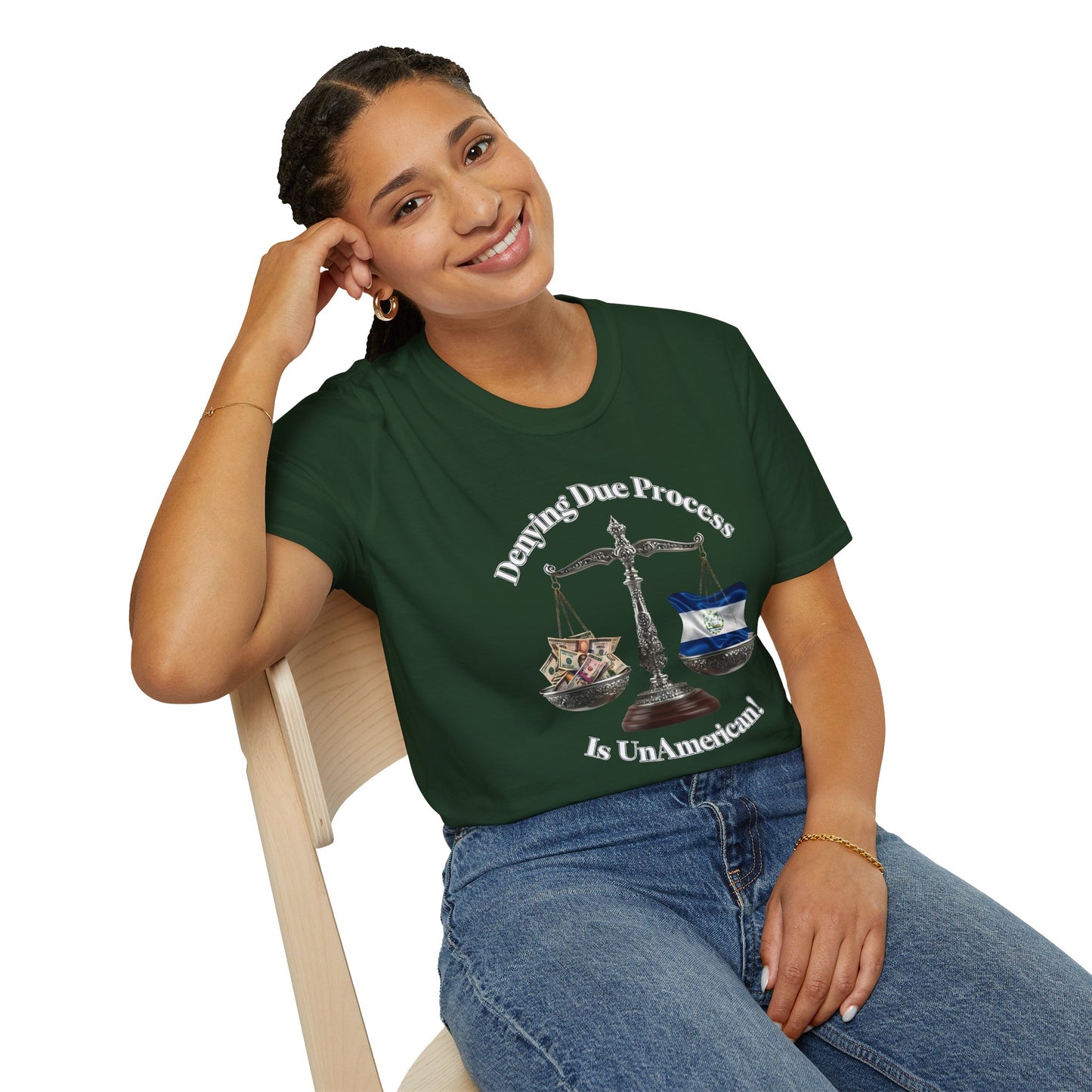 Justice T-Shirt - 'Denying Due Process Is UnAmerican' Graphic Tee, Political Apparel, Gift for Activists, Casual Wear, Statement Shirt