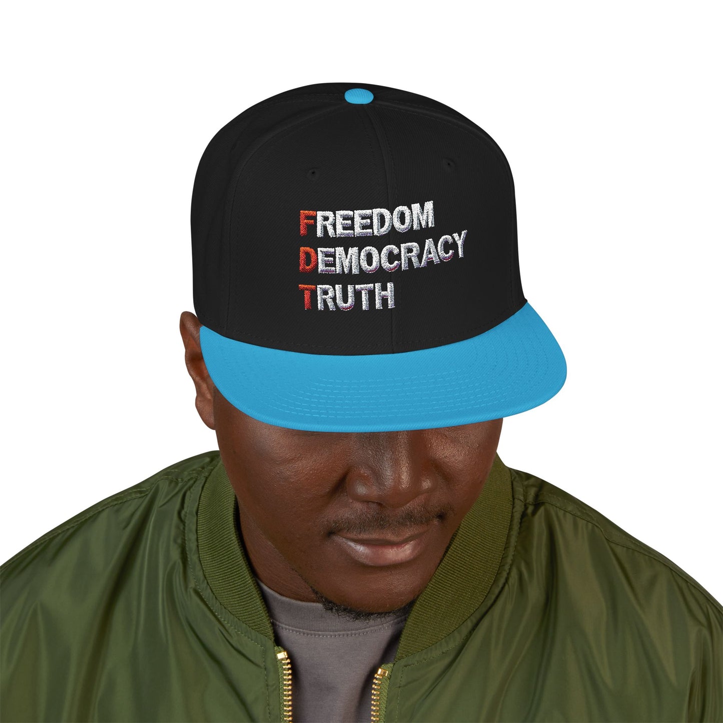 Freedom Democracy Truth Snapback Hat - Stylish Streetwear Cap for Casual Outfits, Perfect Gift for Sports Fans, Adjustable Fit
