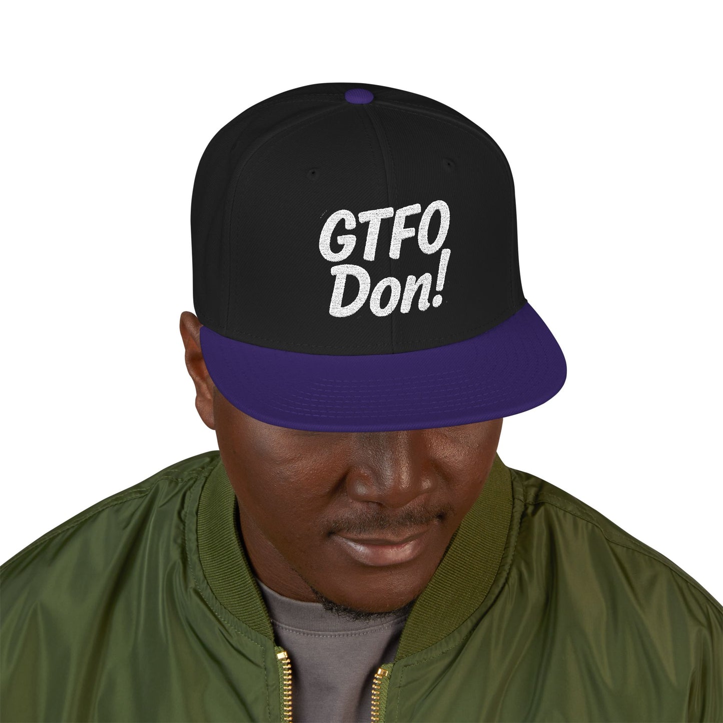 GTFO Don! Snapback Cap - Funny Embroidered Hat, Casual Streetwear, Gift for Friends, Party Accessory, Unisex Style
