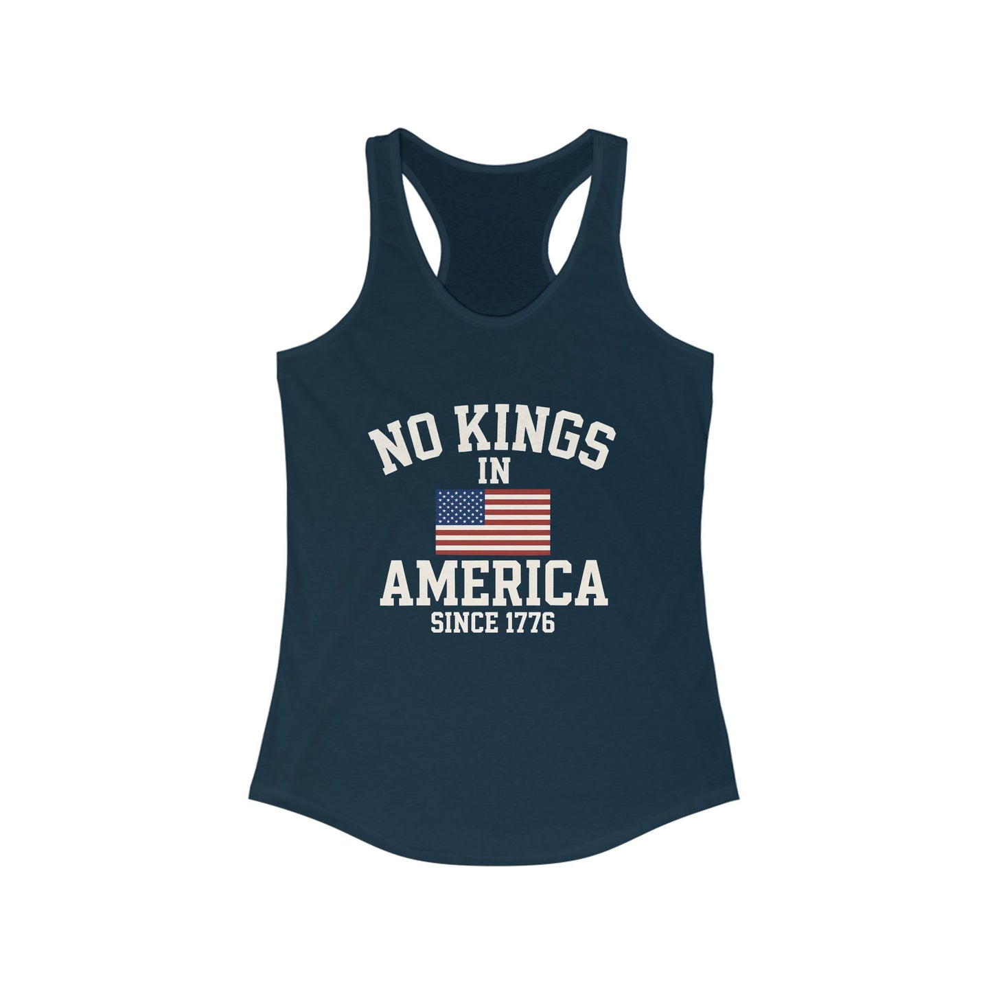 No Kings Racerback Tank, No Kings in America Tee, Fourth of July Top, Casual Summer Wear, Independence Day Apparel, Gift for Her