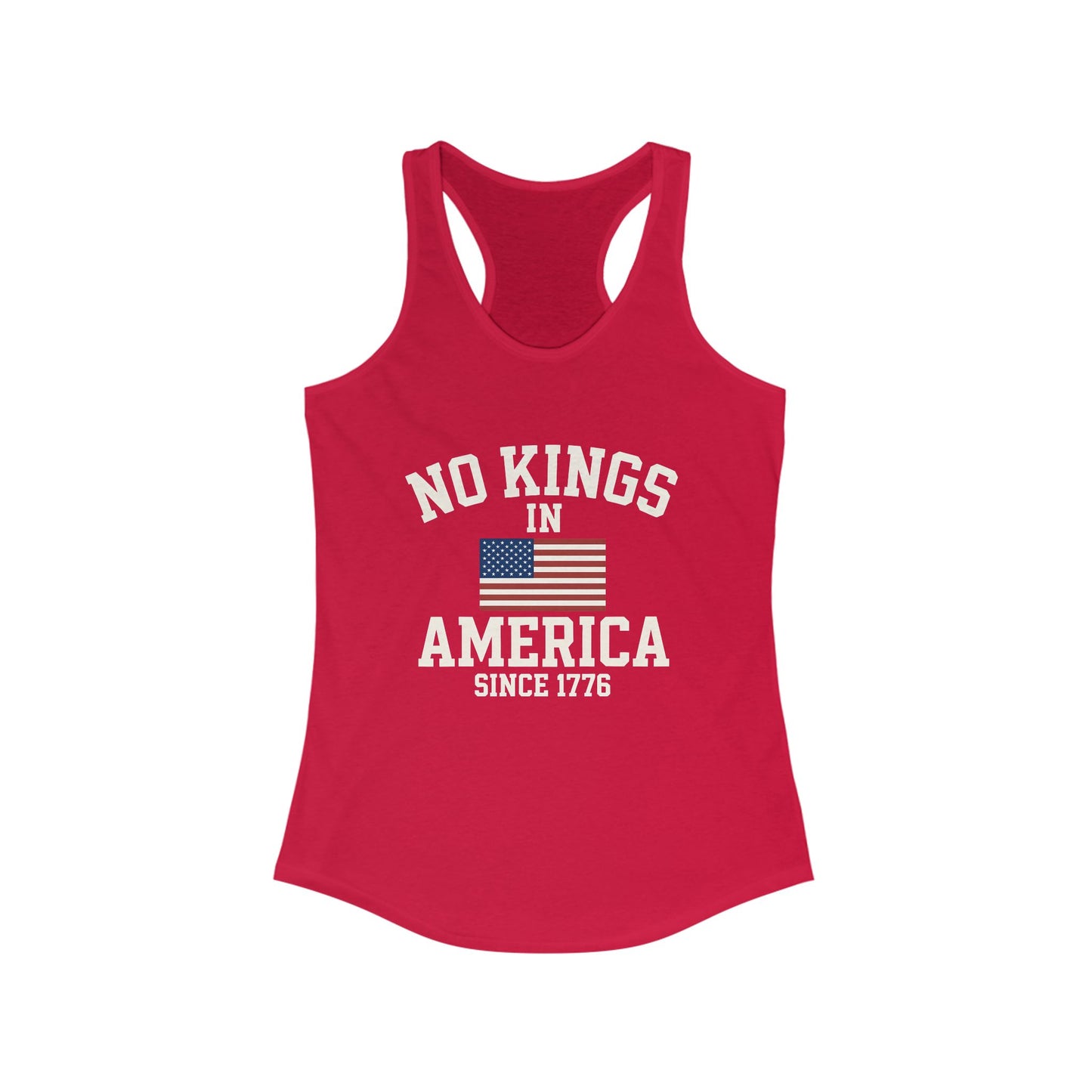 No Kings Racerback Tank, No Kings in America Tee, Fourth of July Top, Casual Summer Wear, Independence Day Apparel, Gift for Her