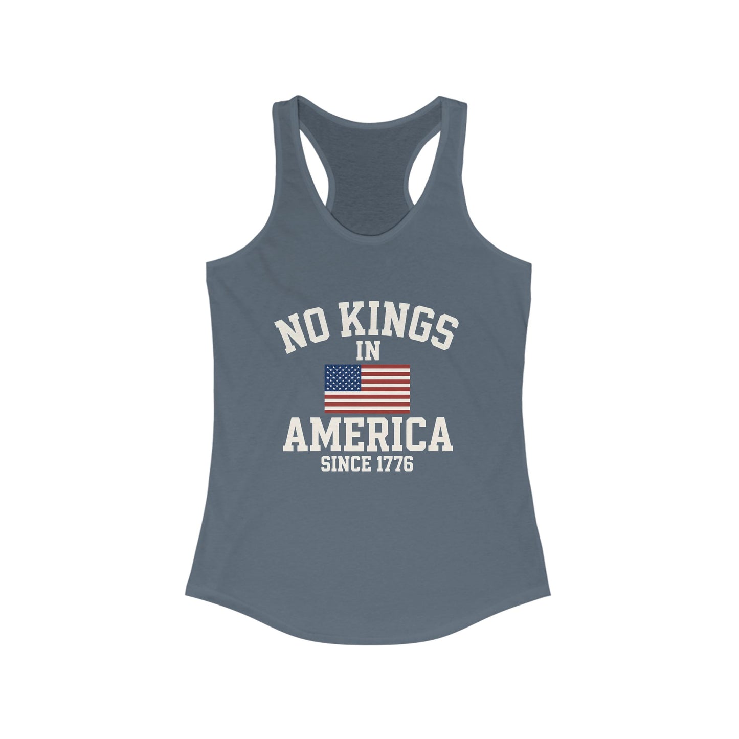 No Kings Racerback Tank, No Kings in America Tee, Fourth of July Top, Casual Summer Wear, Independence Day Apparel, Gift for Her