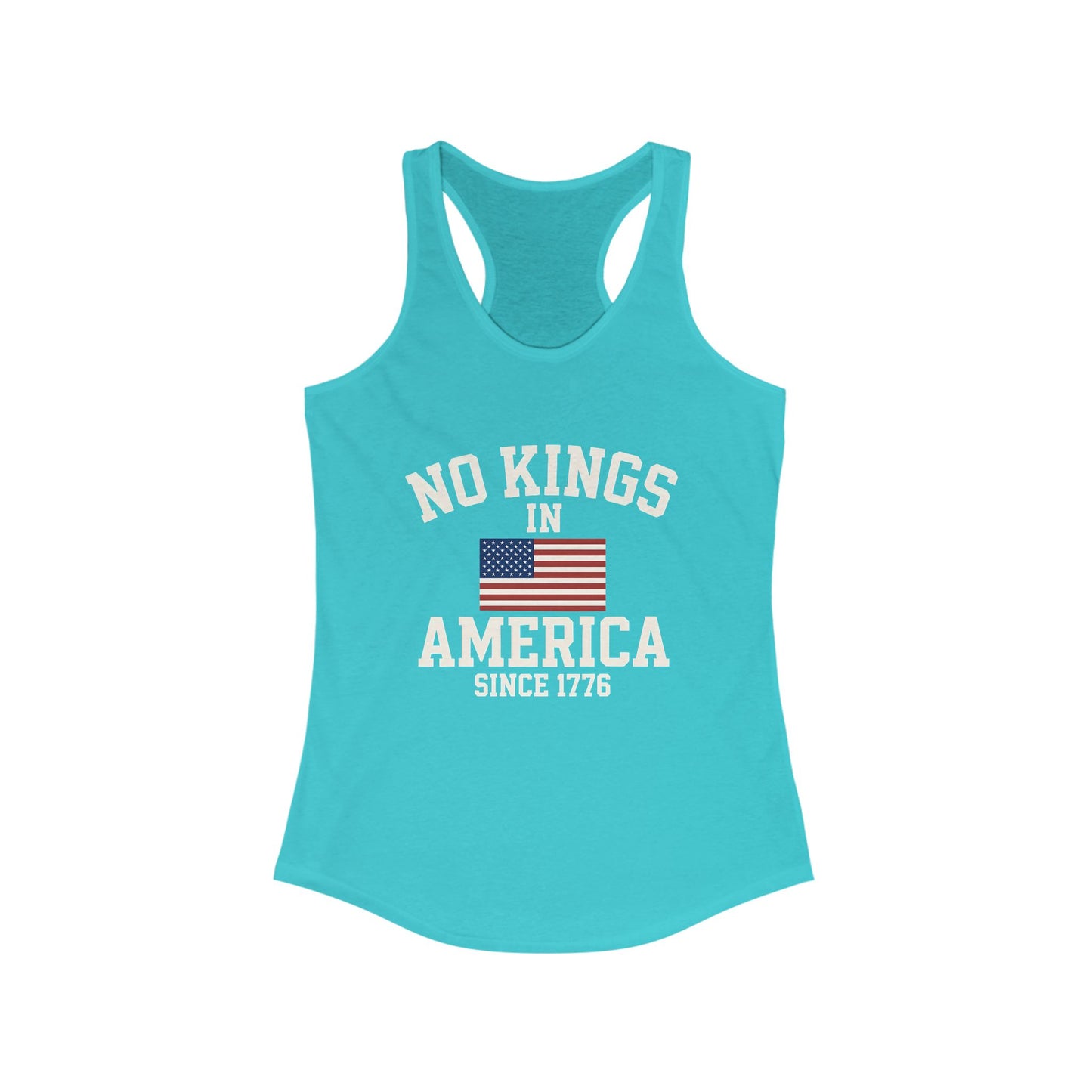 No Kings Racerback Tank, No Kings in America Tee, Fourth of July Top, Casual Summer Wear, Independence Day Apparel, Gift for Her