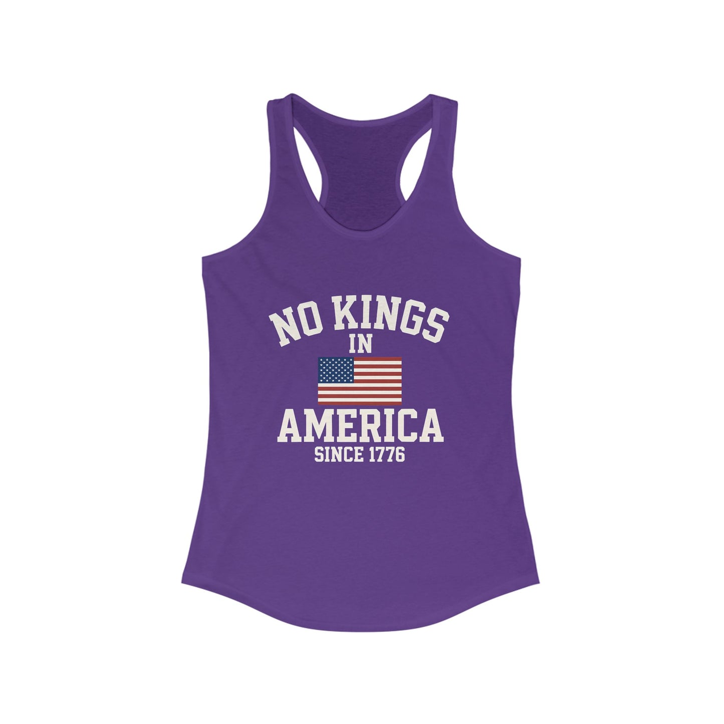No Kings Racerback Tank, No Kings in America Tee, Fourth of July Top, Casual Summer Wear, Independence Day Apparel, Gift for Her