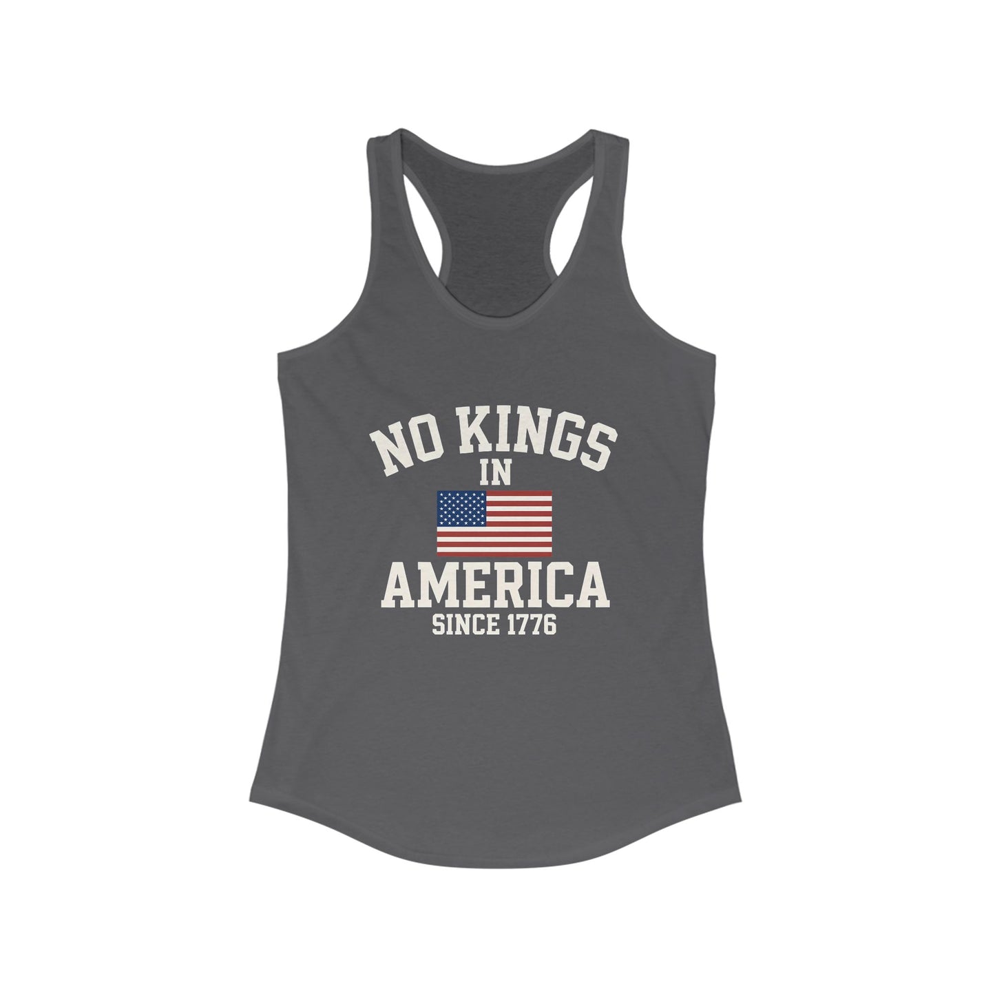 No Kings Racerback Tank, No Kings in America Tee, Fourth of July Top, Casual Summer Wear, Independence Day Apparel, Gift for Her