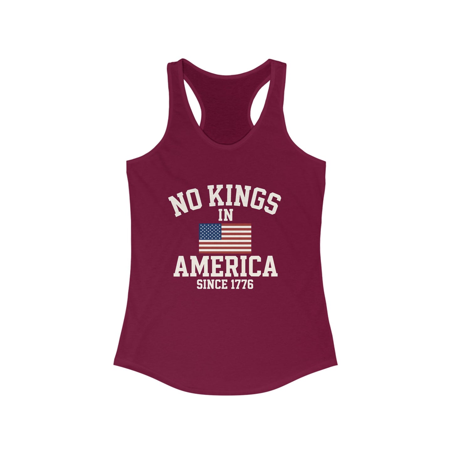 No Kings Racerback Tank, No Kings in America Tee, Fourth of July Top, Casual Summer Wear, Independence Day Apparel, Gift for Her