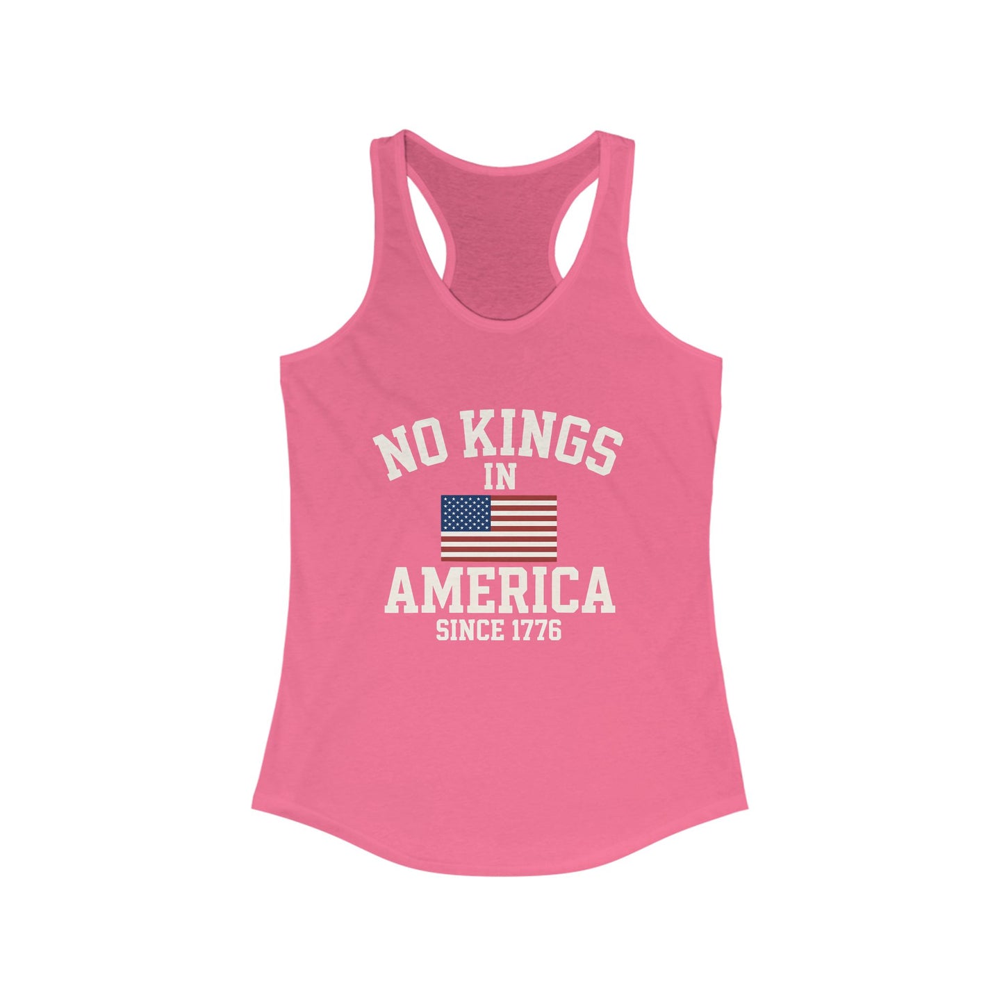 No Kings Racerback Tank, No Kings in America Tee, Fourth of July Top, Casual Summer Wear, Independence Day Apparel, Gift for Her