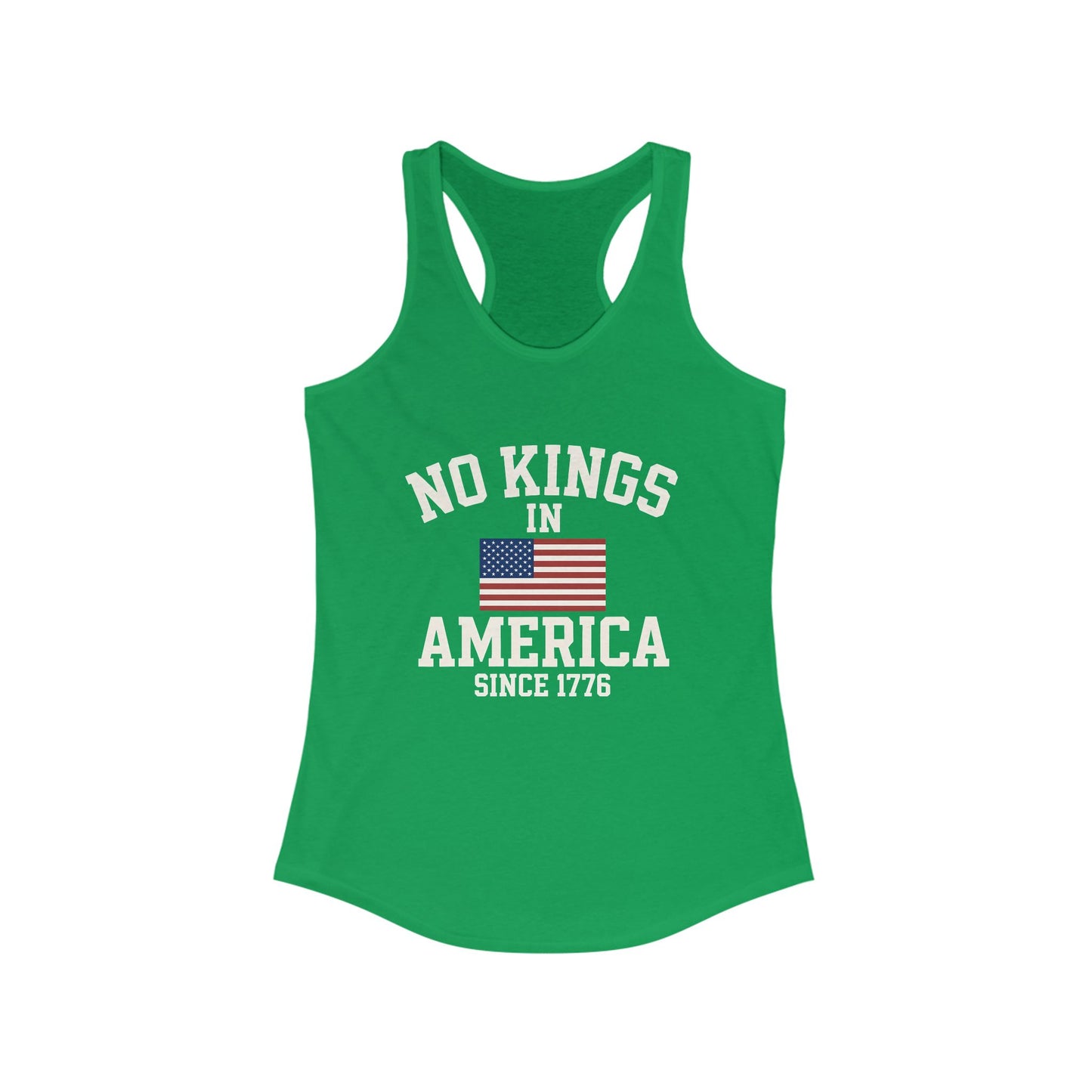 No Kings Racerback Tank, No Kings in America Tee, Fourth of July Top, Casual Summer Wear, Independence Day Apparel, Gift for Her