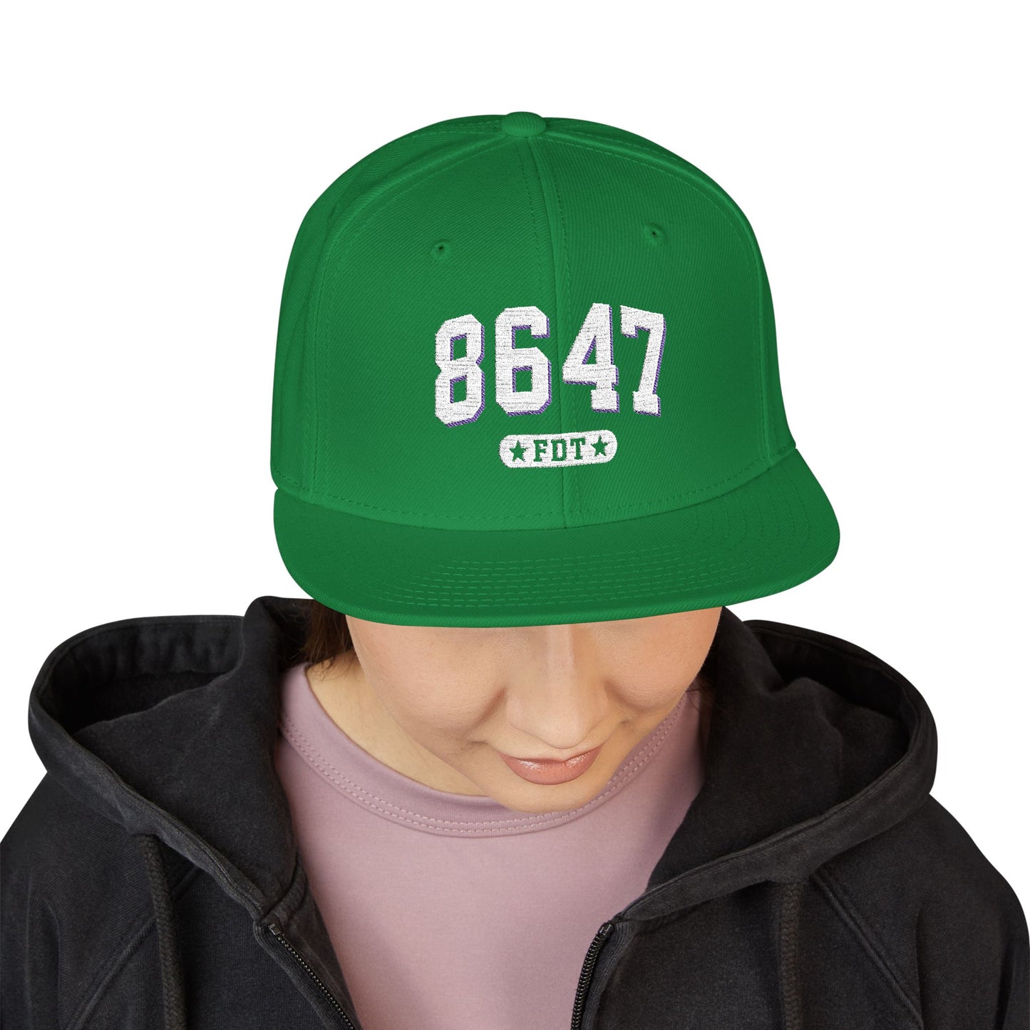 8647 FDT Snapback Cap, Embroidered Baseball Hat, Trendy Street Style, Gift for Political Enthusiasts, Unisex Fashion Headwear