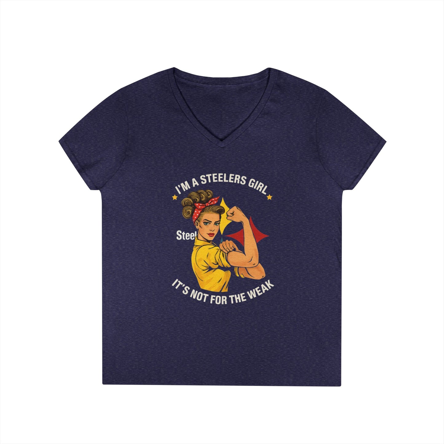 Steelers Girl V-Neck T-Shirt | Empowering Sports Apparel, Perfect for Game Day, Ladies' Casual Wear, Unique Gift Idea