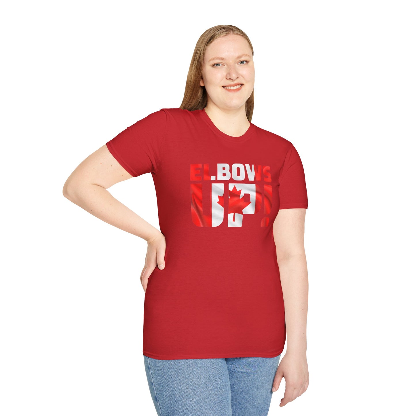 Canadian Pride Elbows Up T-Shirt, Unisex Tee, Fun Canada Day Apparel, Gift for Canada Lovers, Comfortable Travel Shirt
