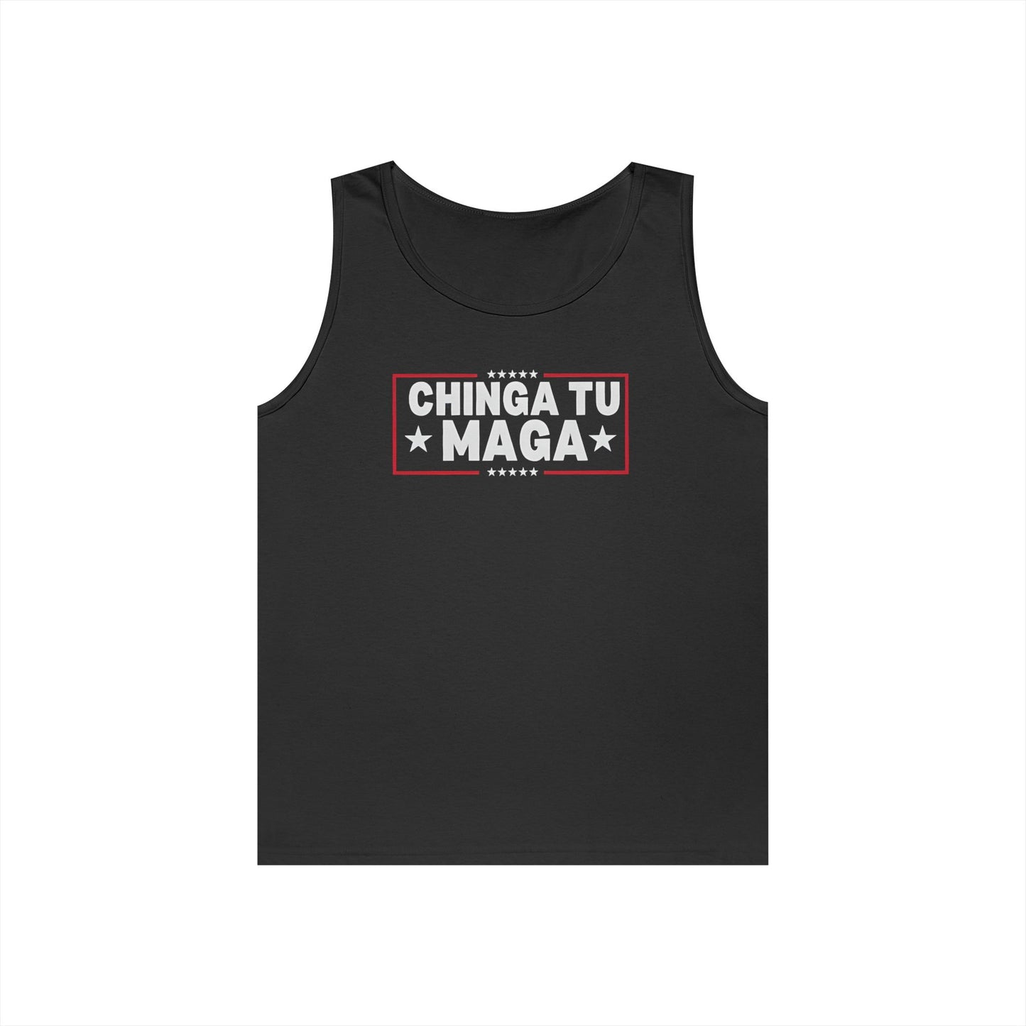 Chinga Tu Maga Tank Top | Unisex Heavy Cotton Tank | Casual Summer Wear, Funny Gift, Party Outfit, LGBTQ+ Pride Apparel, Statement Tee