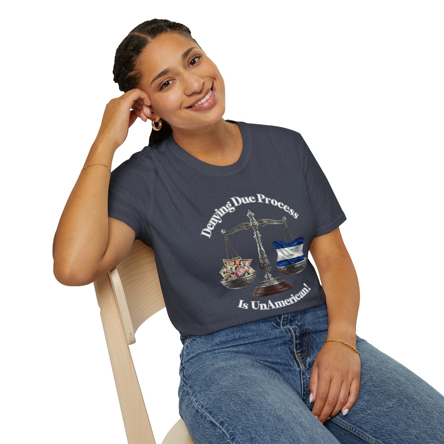 Justice T-Shirt - 'Denying Due Process Is UnAmerican' Graphic Tee, Political Apparel, Gift for Activists, Casual Wear, Statement Shirt