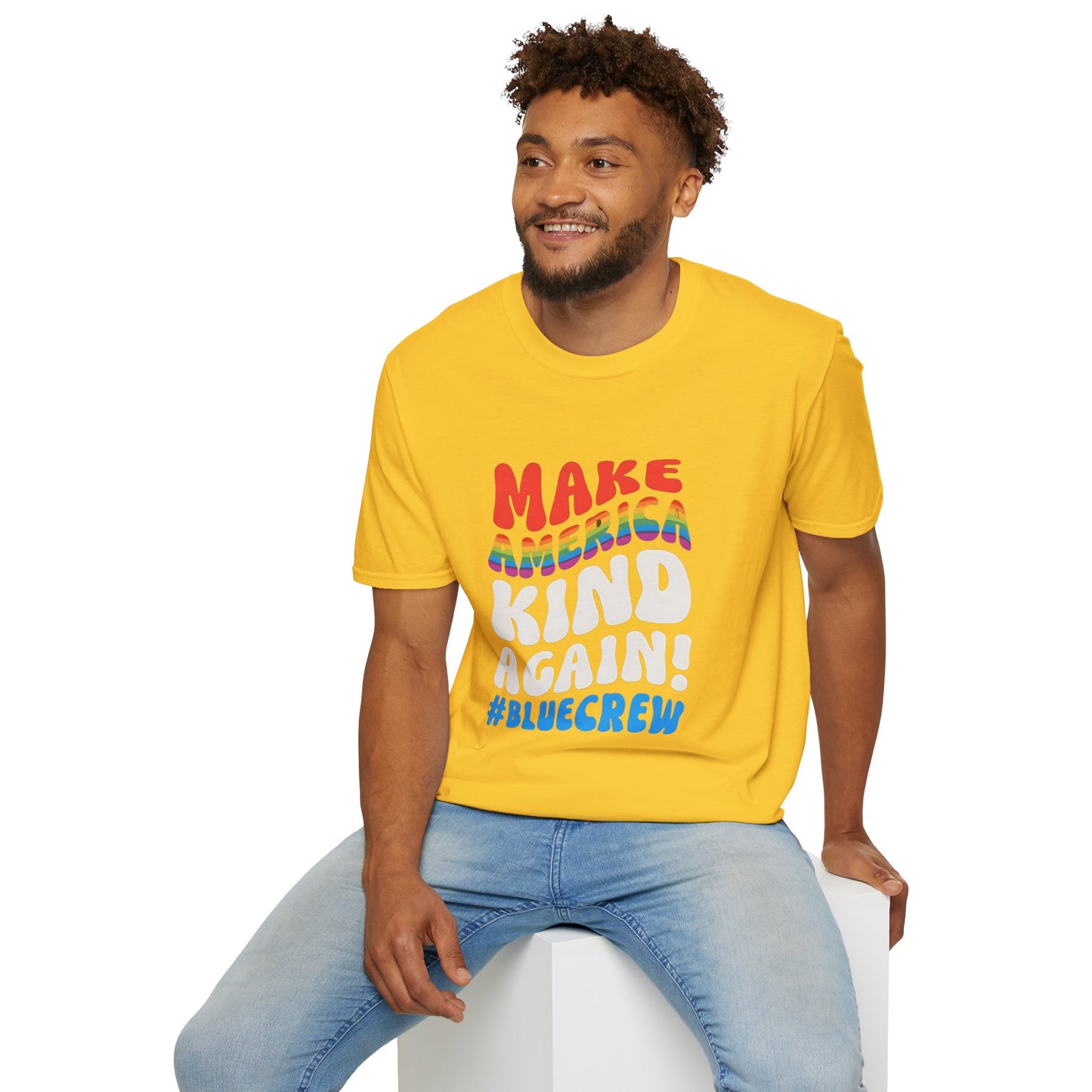 Make America Kind Again #BlueCrew T-Shirt,  Unisex #BlueCrew Tee, #BlueCrew Gear, Anti MAGA Tee, Anti Fascist Tee